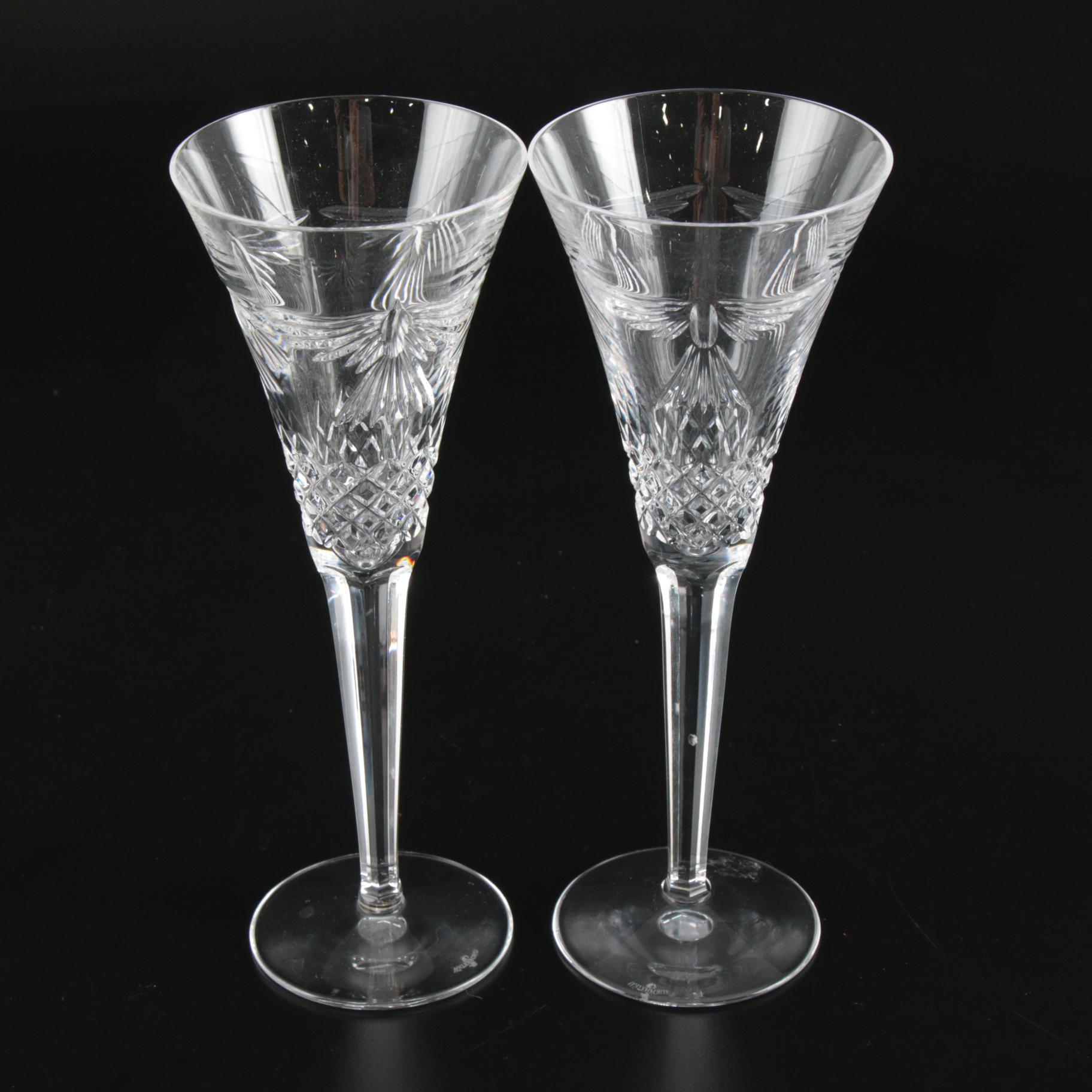Waterford Crystal "Millennium Series" Champagne Flutes, Set of Twelve