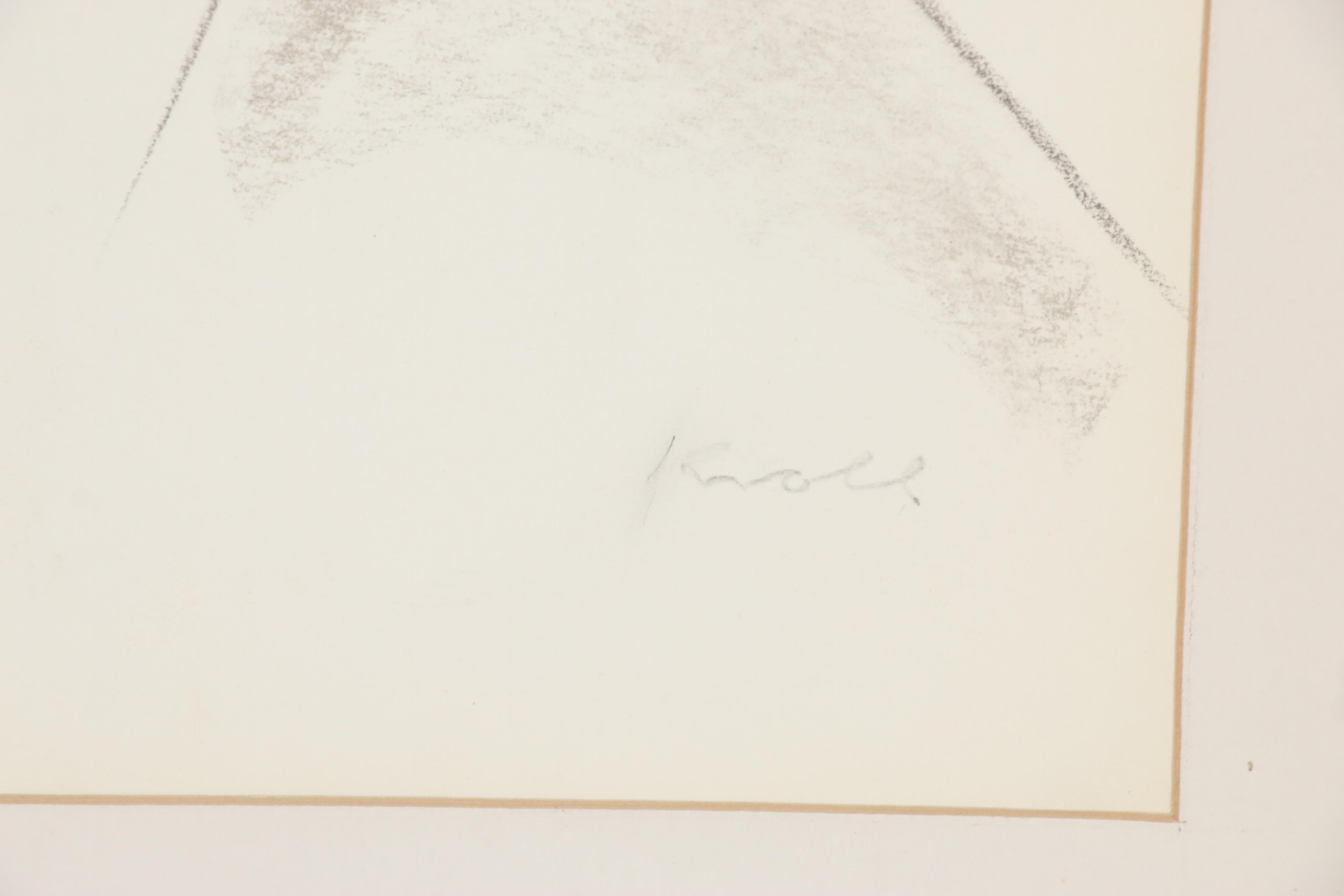 Julius Kroll Pastel Caricature Drawing "John Wayne", Mid-20th Century