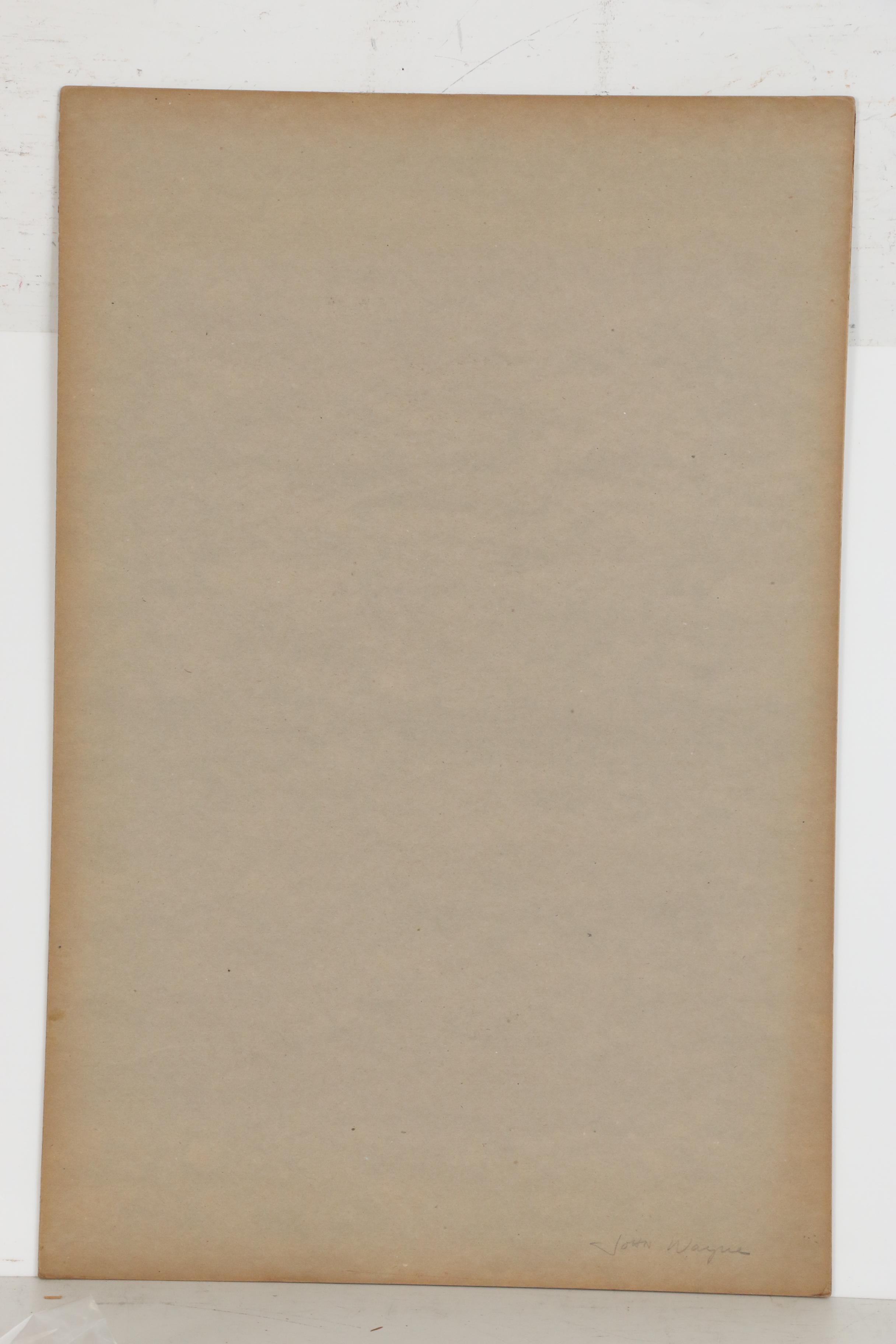 Julius Kroll Pastel Caricature Drawing "John Wayne", Mid-20th Century