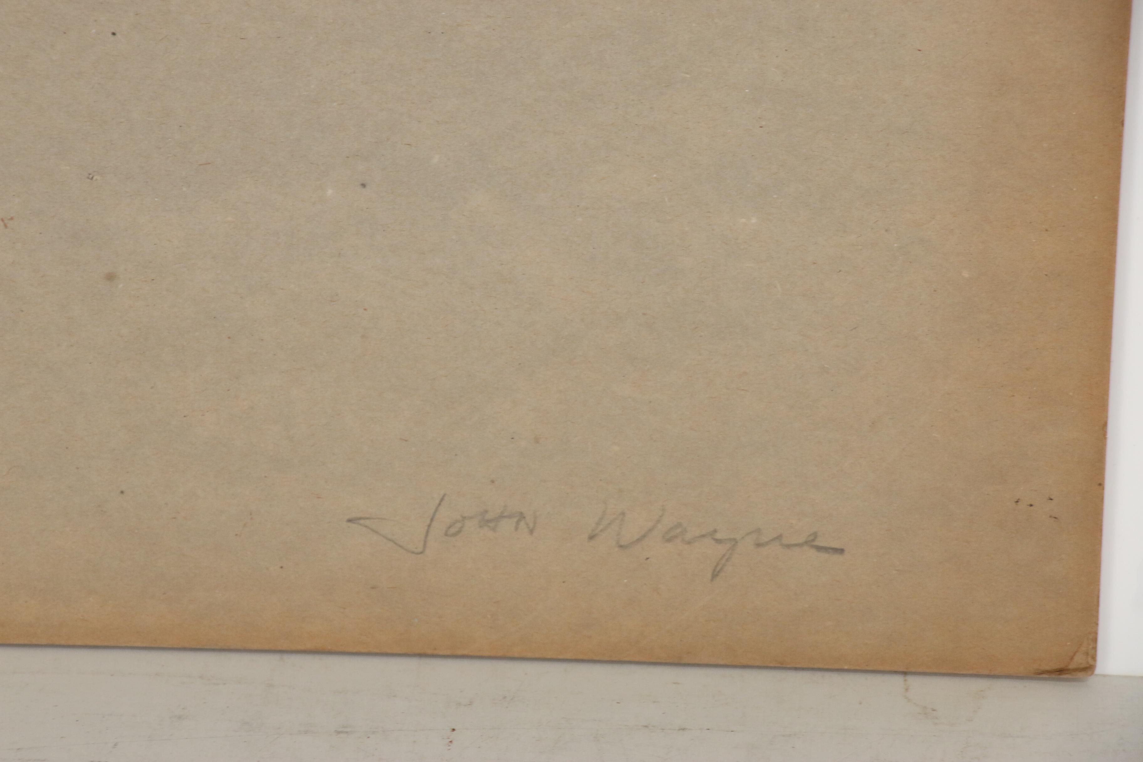 Julius Kroll Pastel Caricature Drawing "John Wayne", Mid-20th Century