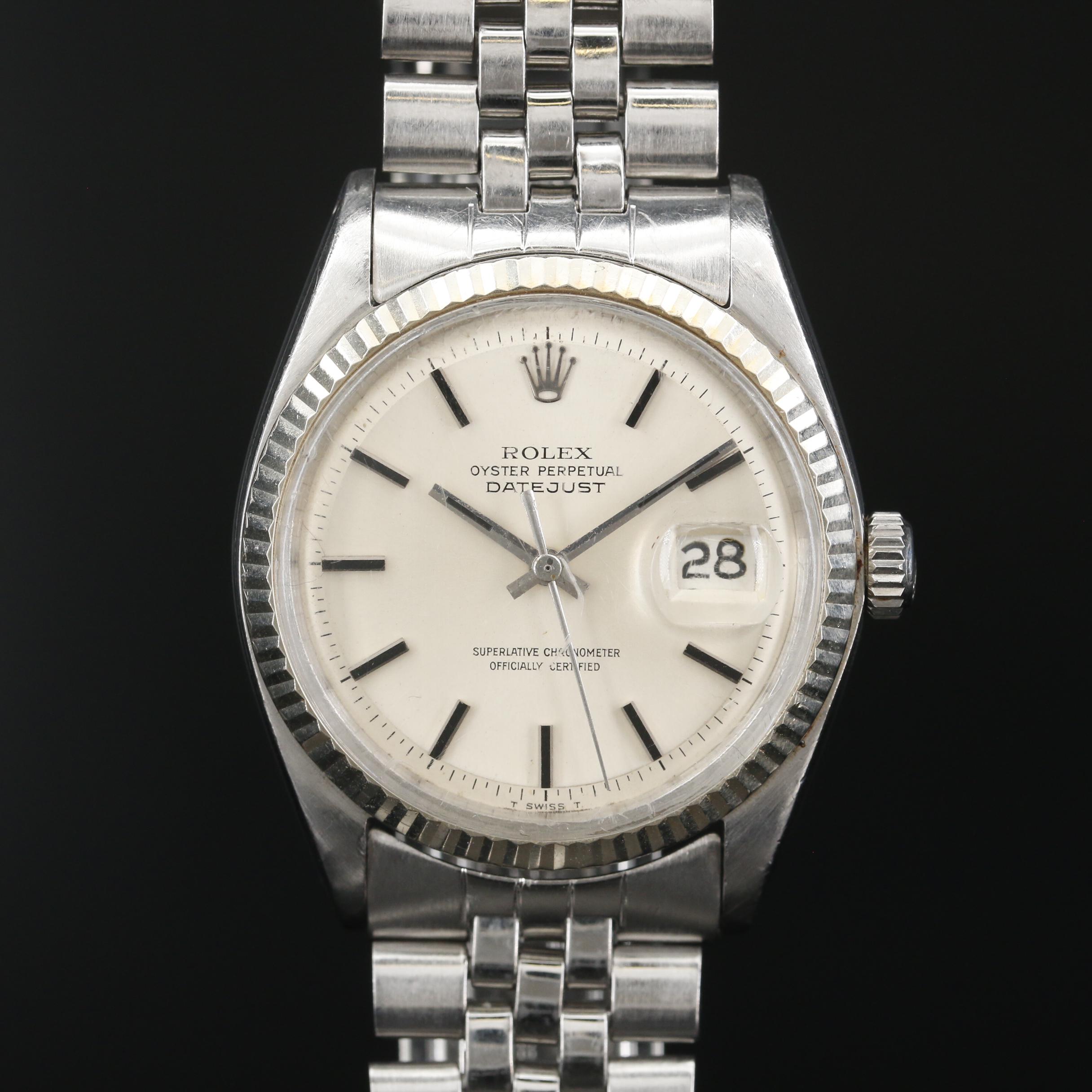 Rolex Datejust 1601 Pie Pan Dial Stainless Steel and 18K Gold Watch, 1968