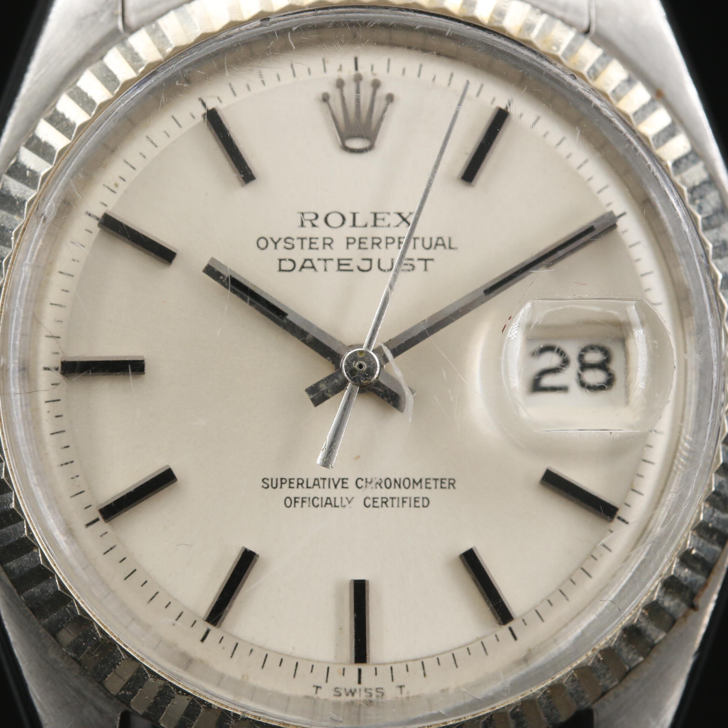 Rolex Datejust 1601 Pie Pan Dial Stainless Steel and 18K Gold Watch, 1968