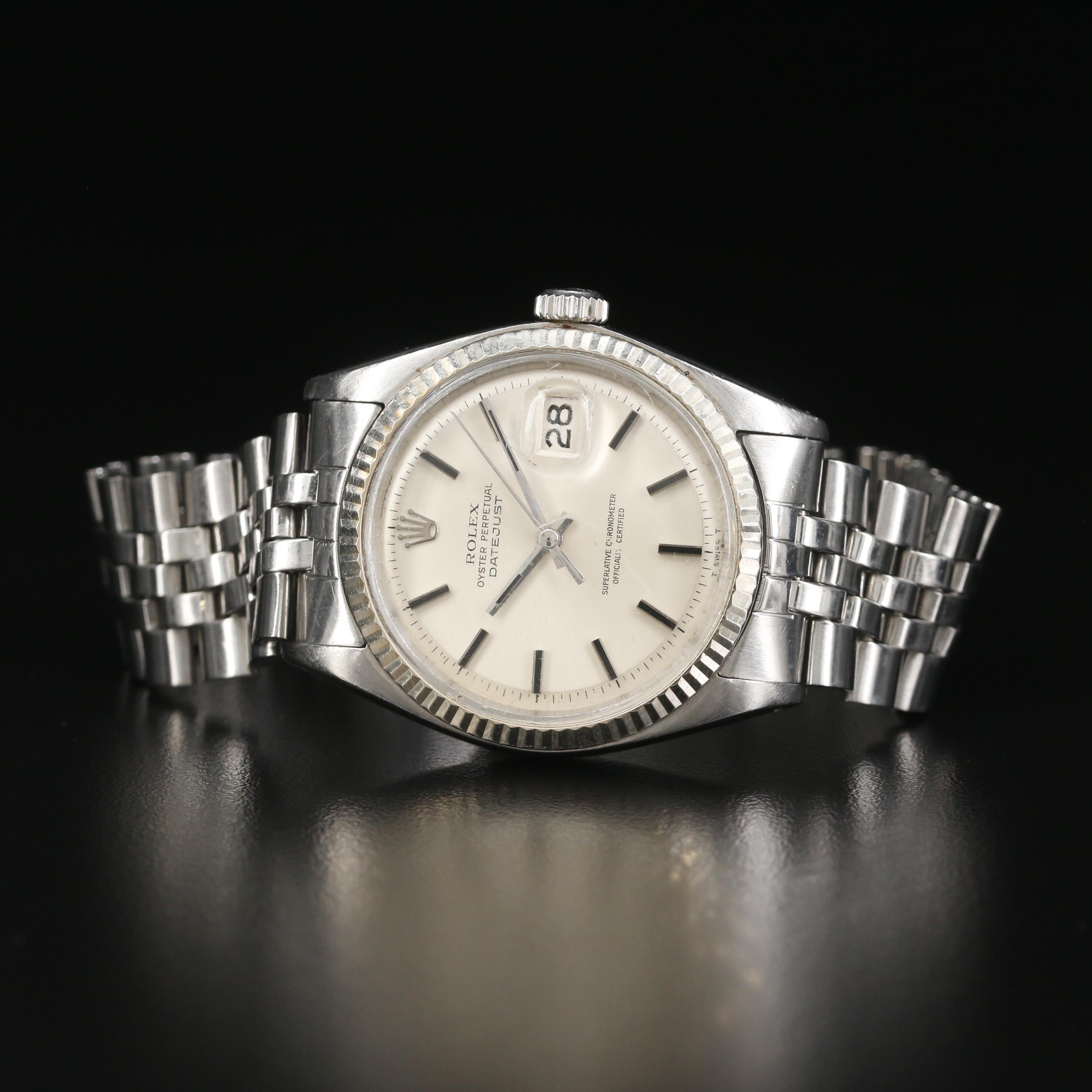 Rolex Datejust 1601 Pie Pan Dial Stainless Steel and 18K Gold Watch, 1968