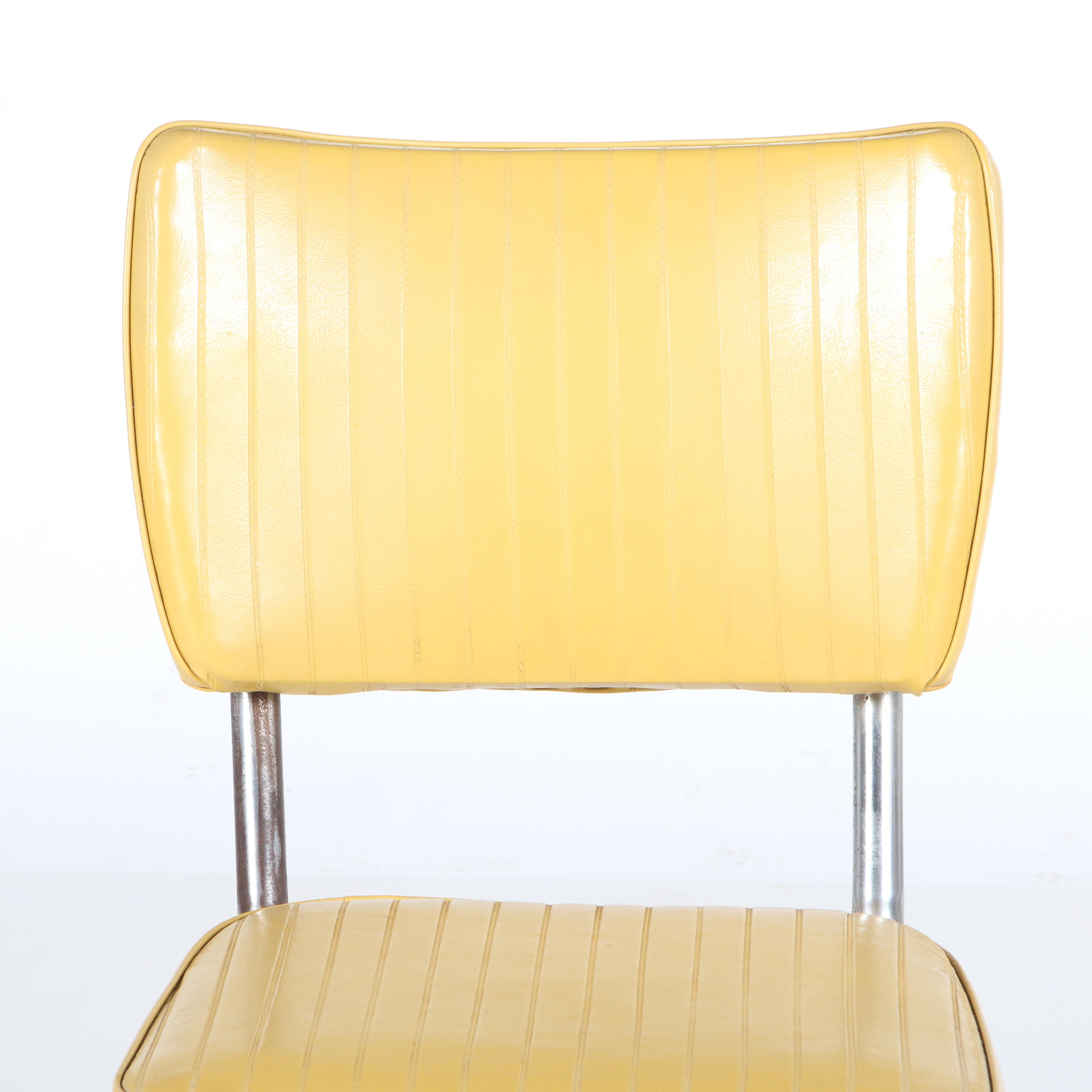 Chrome and Yellow Laminate and Vinyl Dinette Set, circa 1950