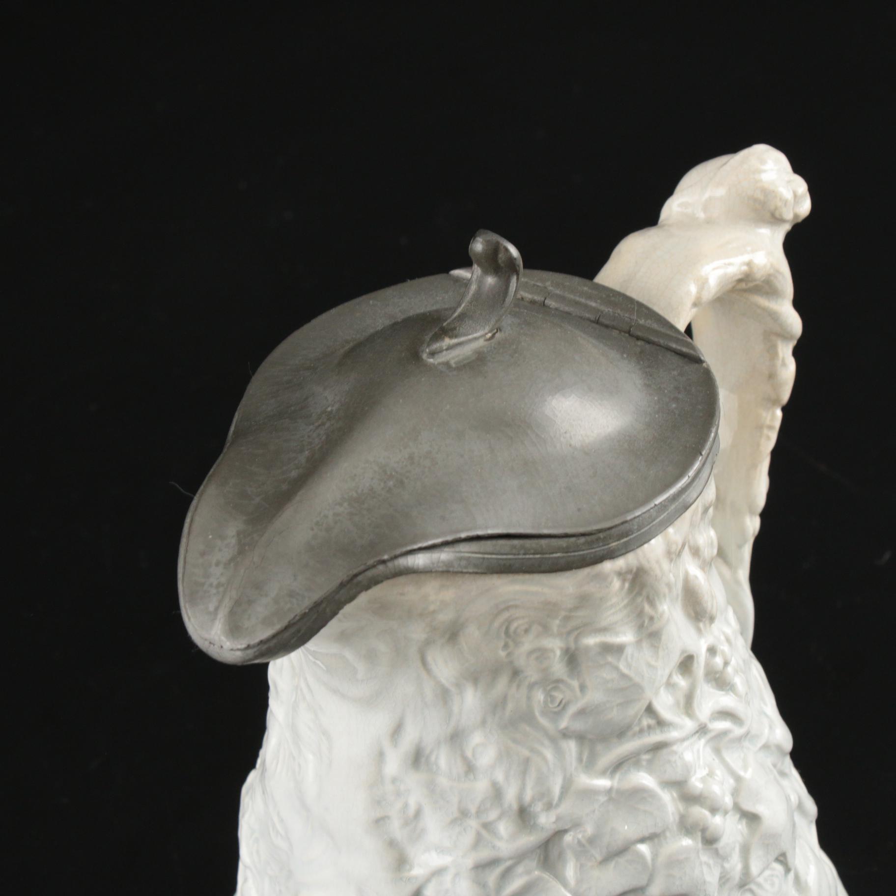 Thomas Booth Hanley Stoneware Syrup Pitcher, Mid to Late 19th Century