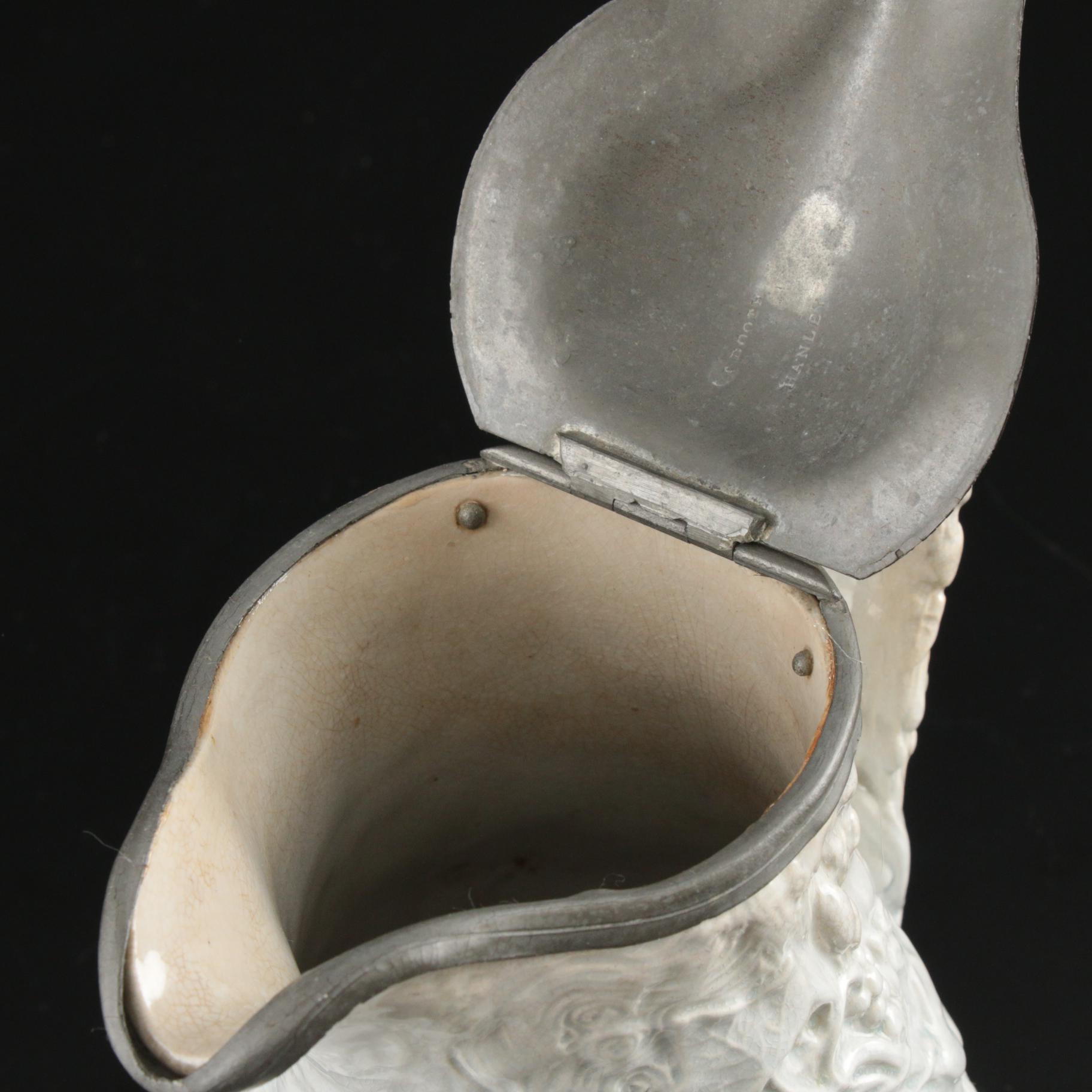 Thomas Booth Hanley Stoneware Syrup Pitcher, Mid to Late 19th Century