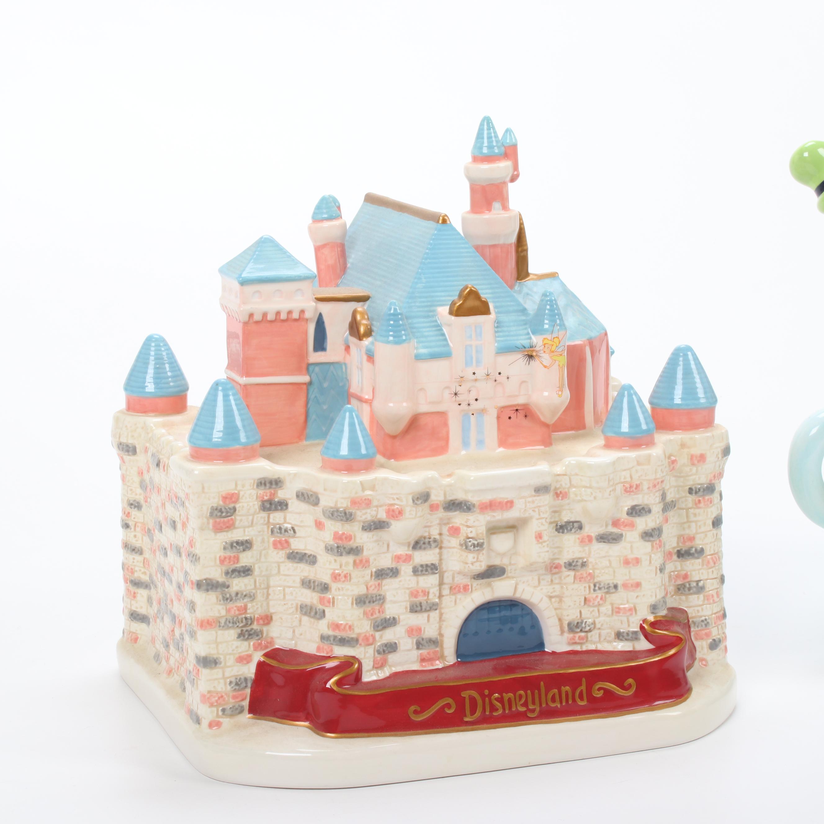 Disney "Teacup Ride" and "Disneyland Castle" Cookie Jars