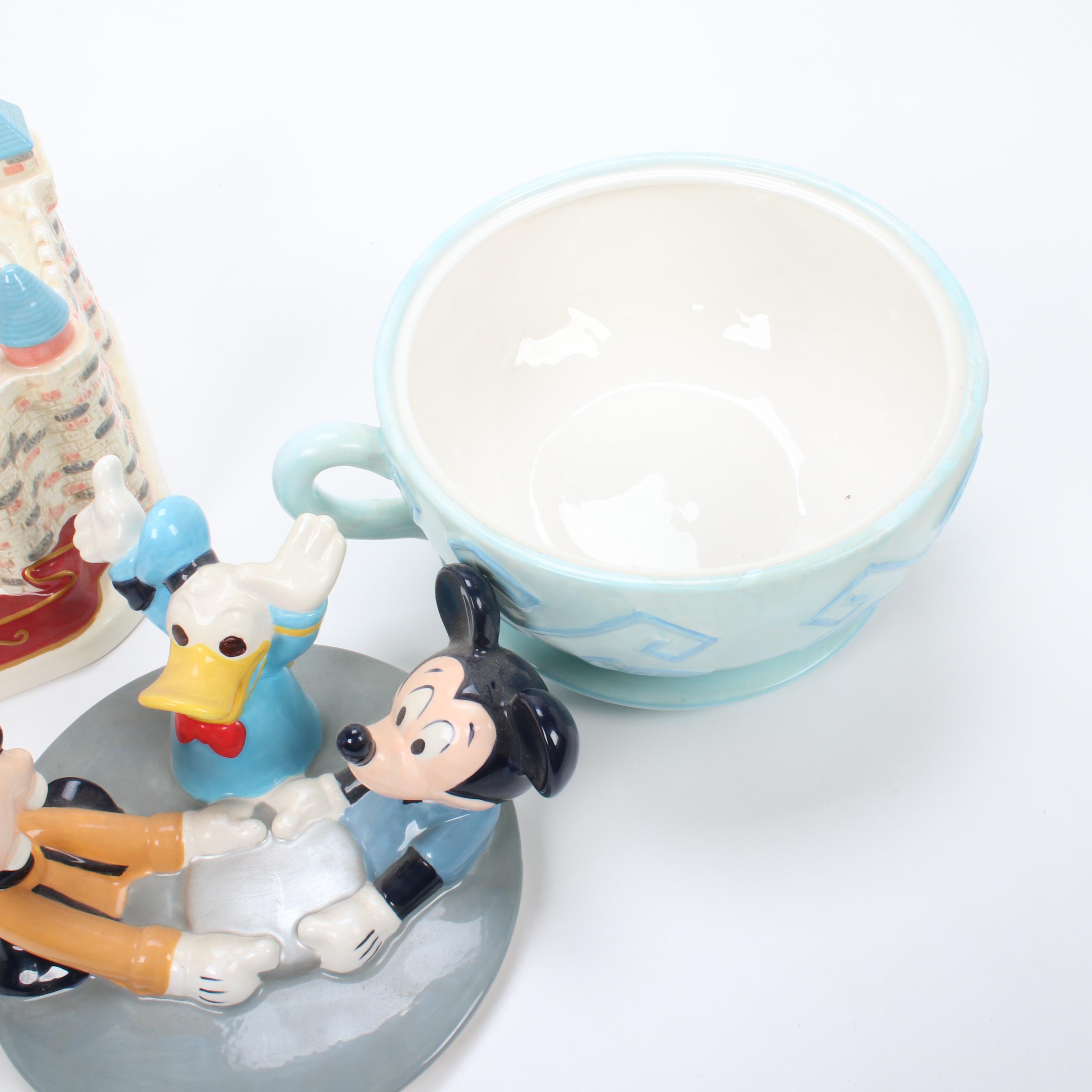 Disney "Teacup Ride" and "Disneyland Castle" Cookie Jars