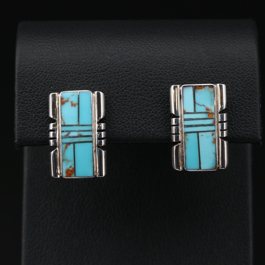 Southwestern Style Sterling Turquoise Earrings