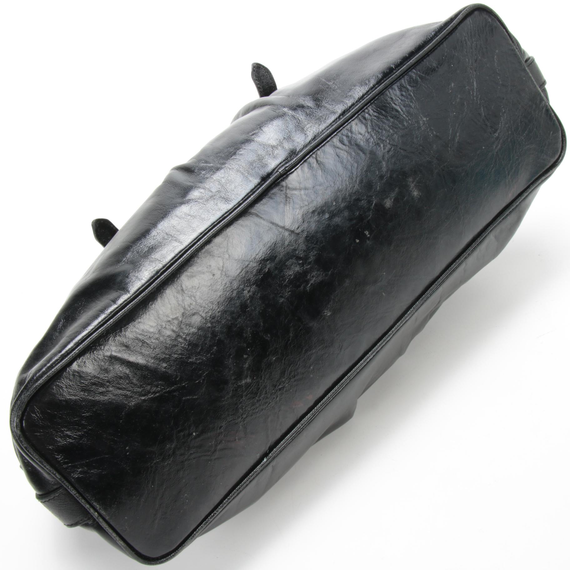 Prada Black Leather Zip Satchel with Saffiano Leather Accents