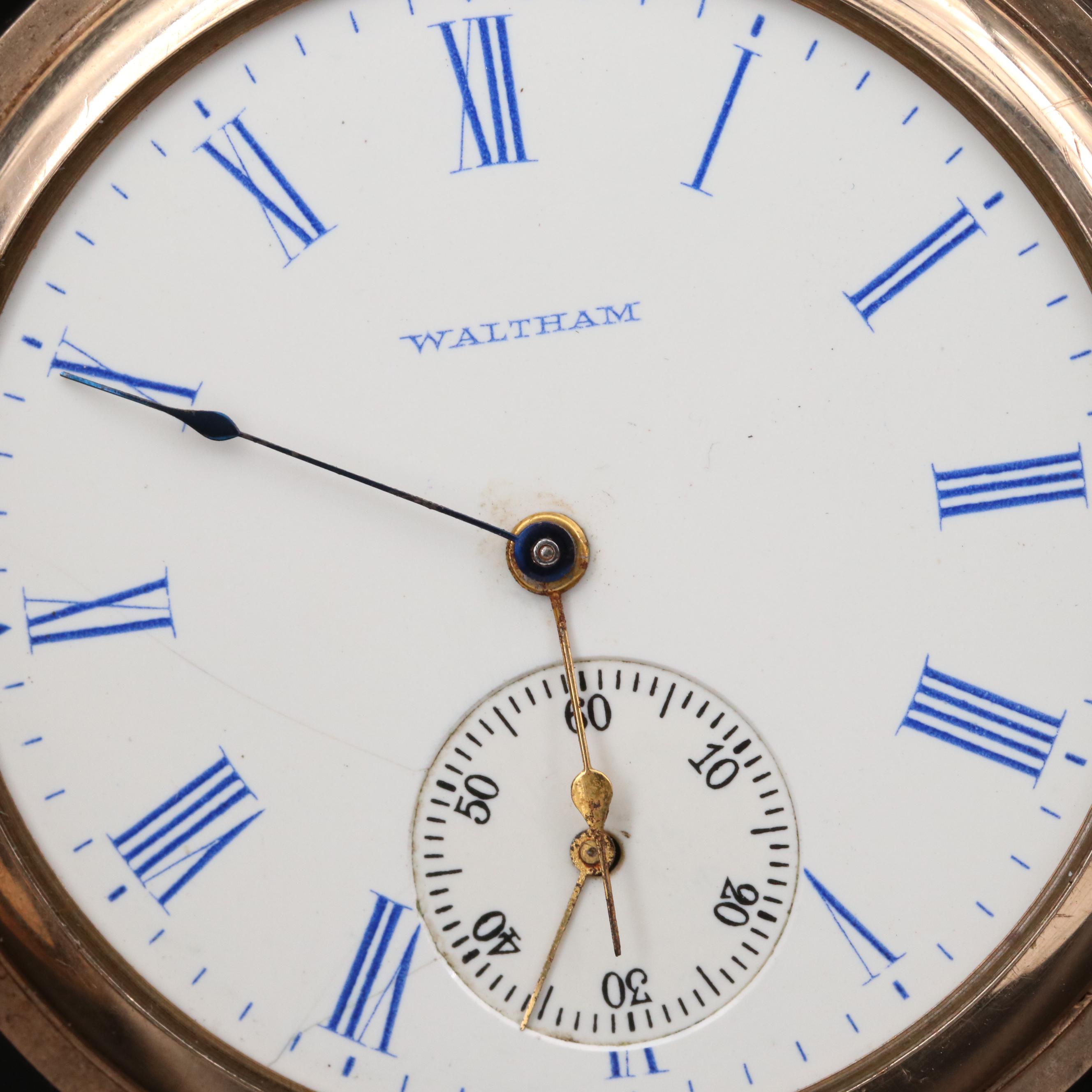 Antique Waltham Gold Filled Hunting Case Pocket Watch with Fob, 1904