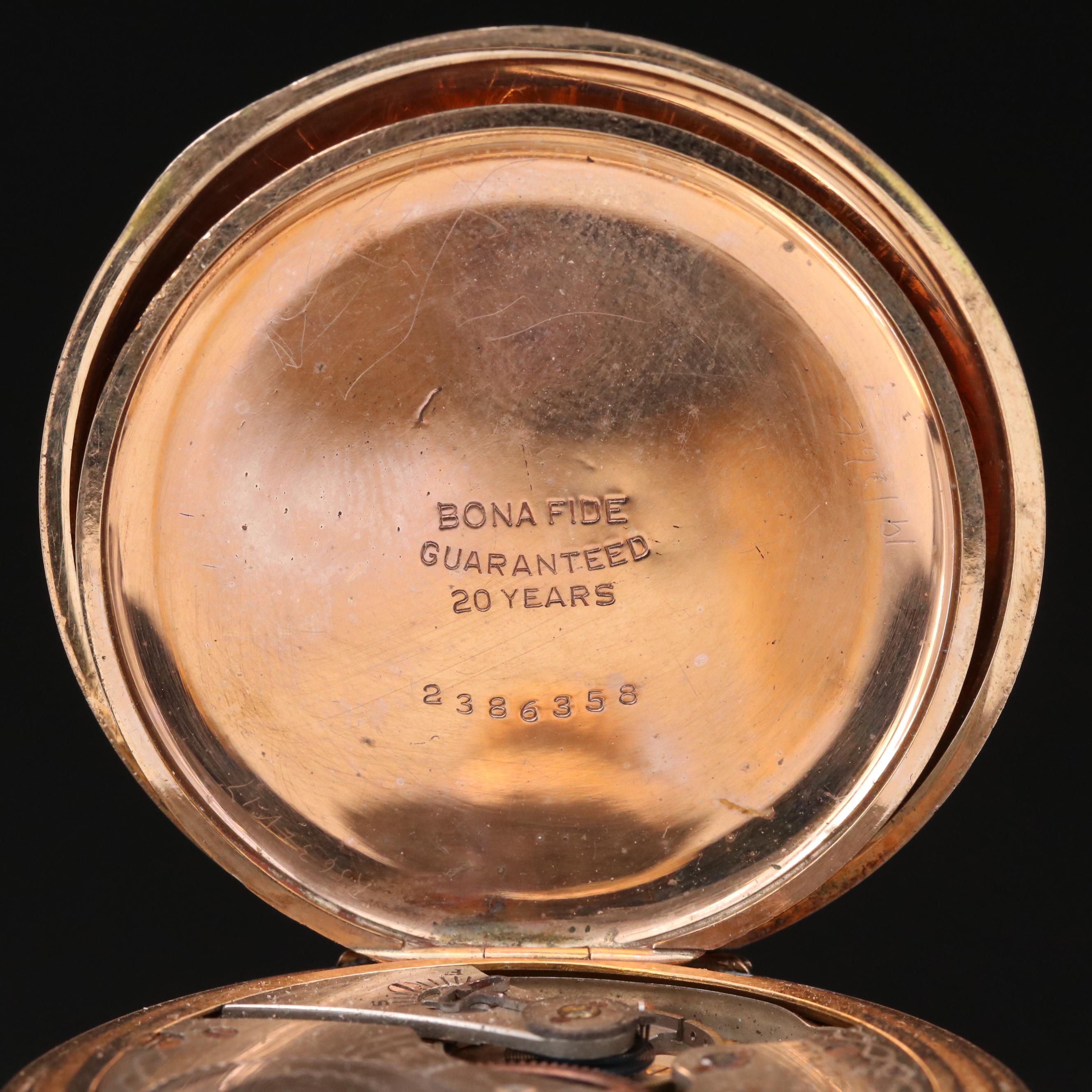 Antique Waltham Gold Filled Hunting Case Pocket Watch with Fob, 1904