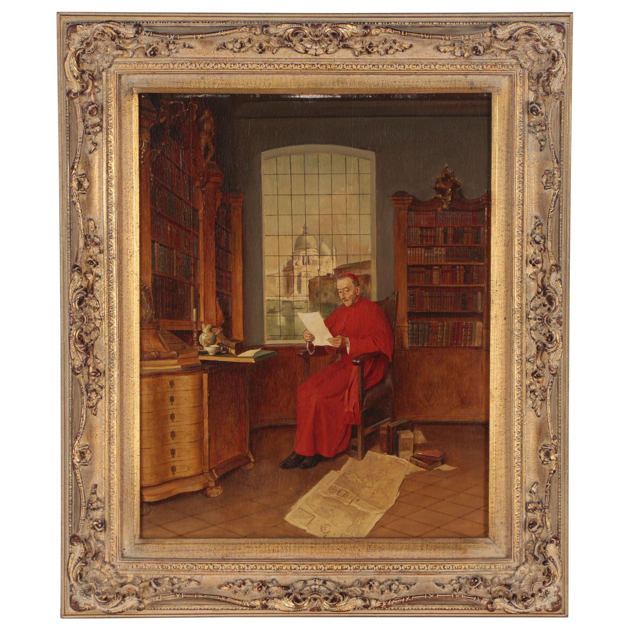 Franz Xaver Wolf Oil Painting "The Cardinal"