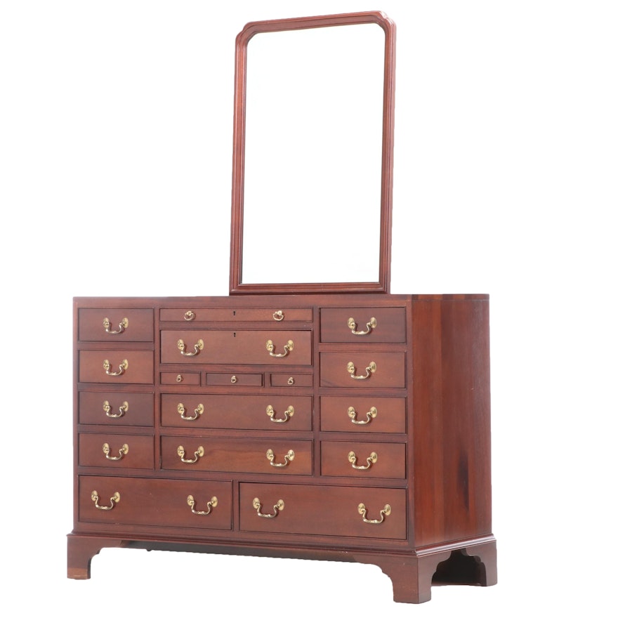 Link-Taylor Chippendale Style Mahogany Chest of Drawers with Wall Mirror