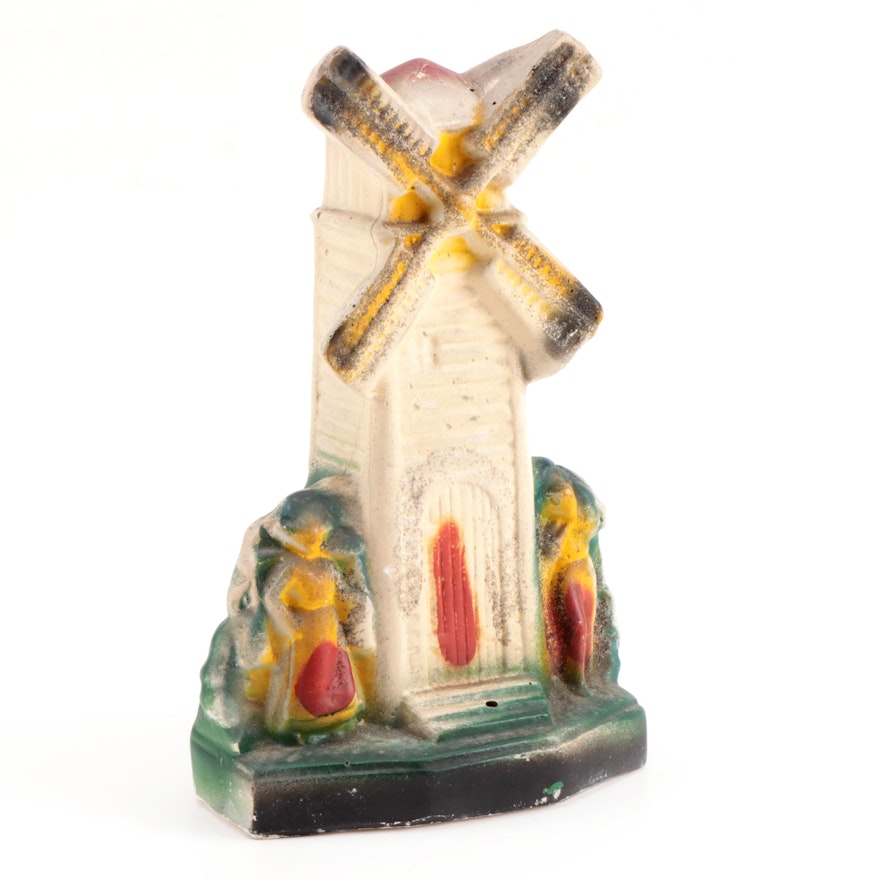 Chalkware Windmill Carnival Prize, Early to Mid 20th Century