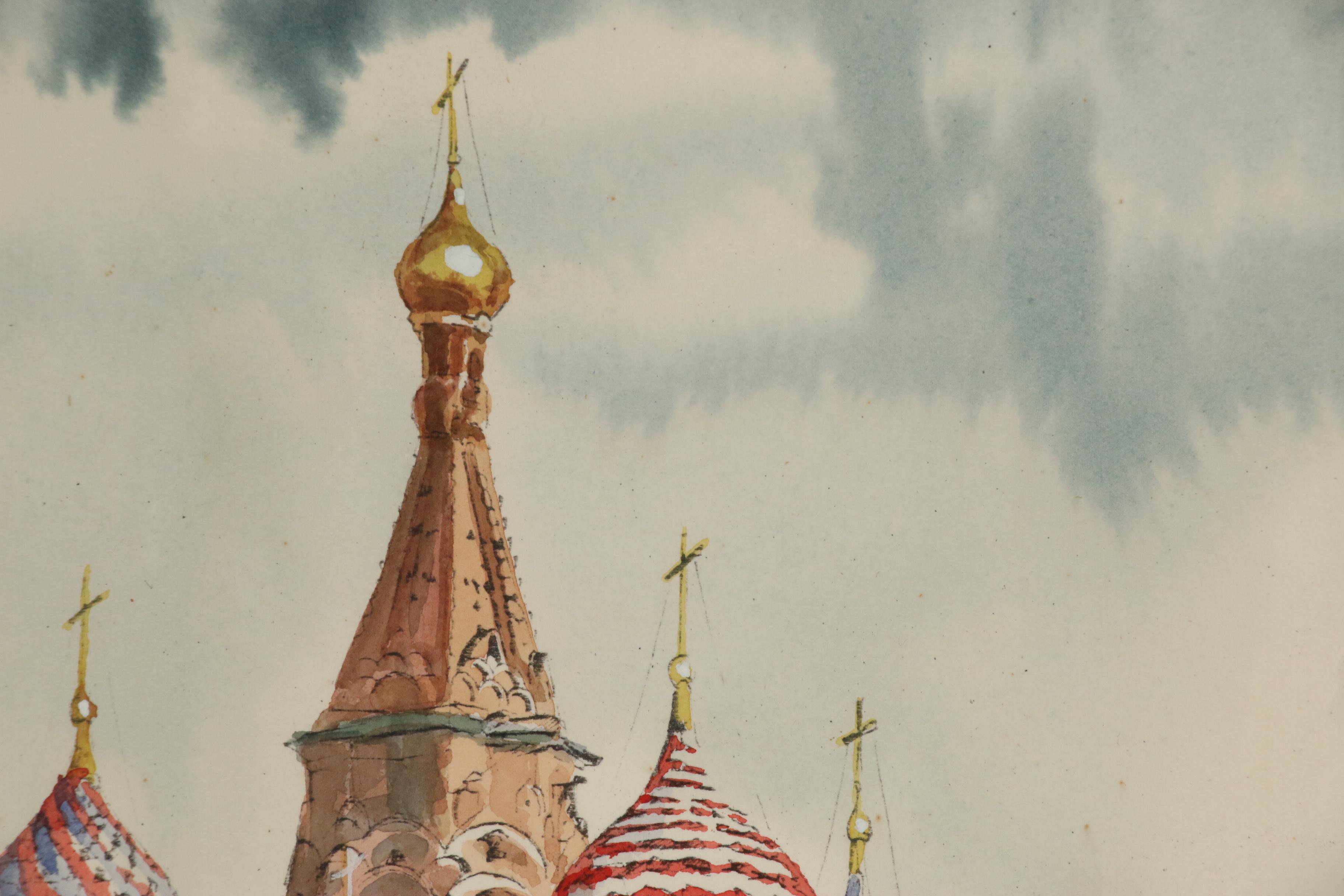 Watercolor Painting of Saint Basil's Cathedral