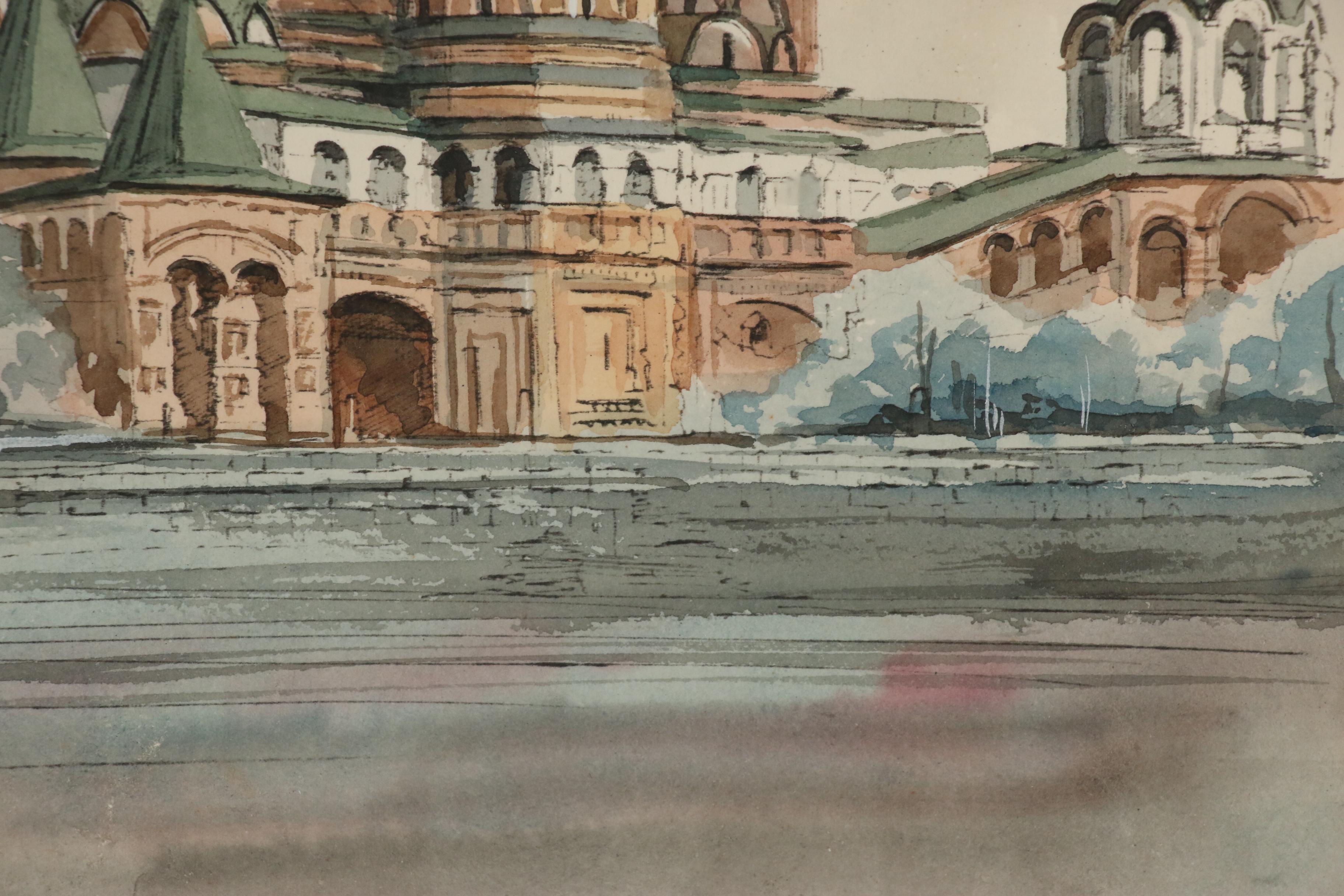 Watercolor Painting of Saint Basil's Cathedral