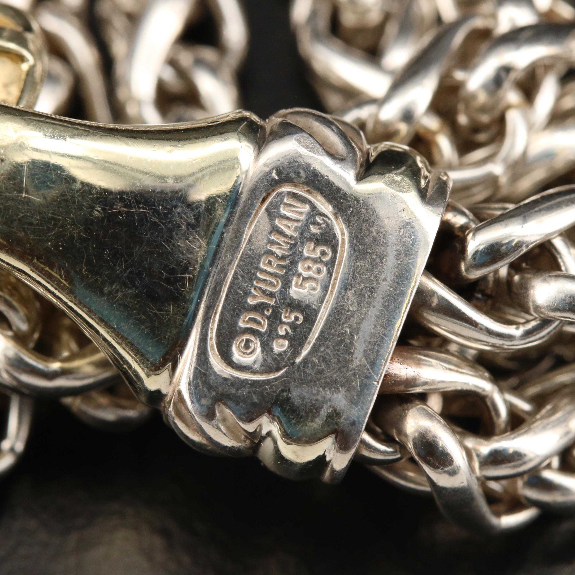 David Yurman Sterling Silver Double Wheat Chain Necklace With Garnet Accents