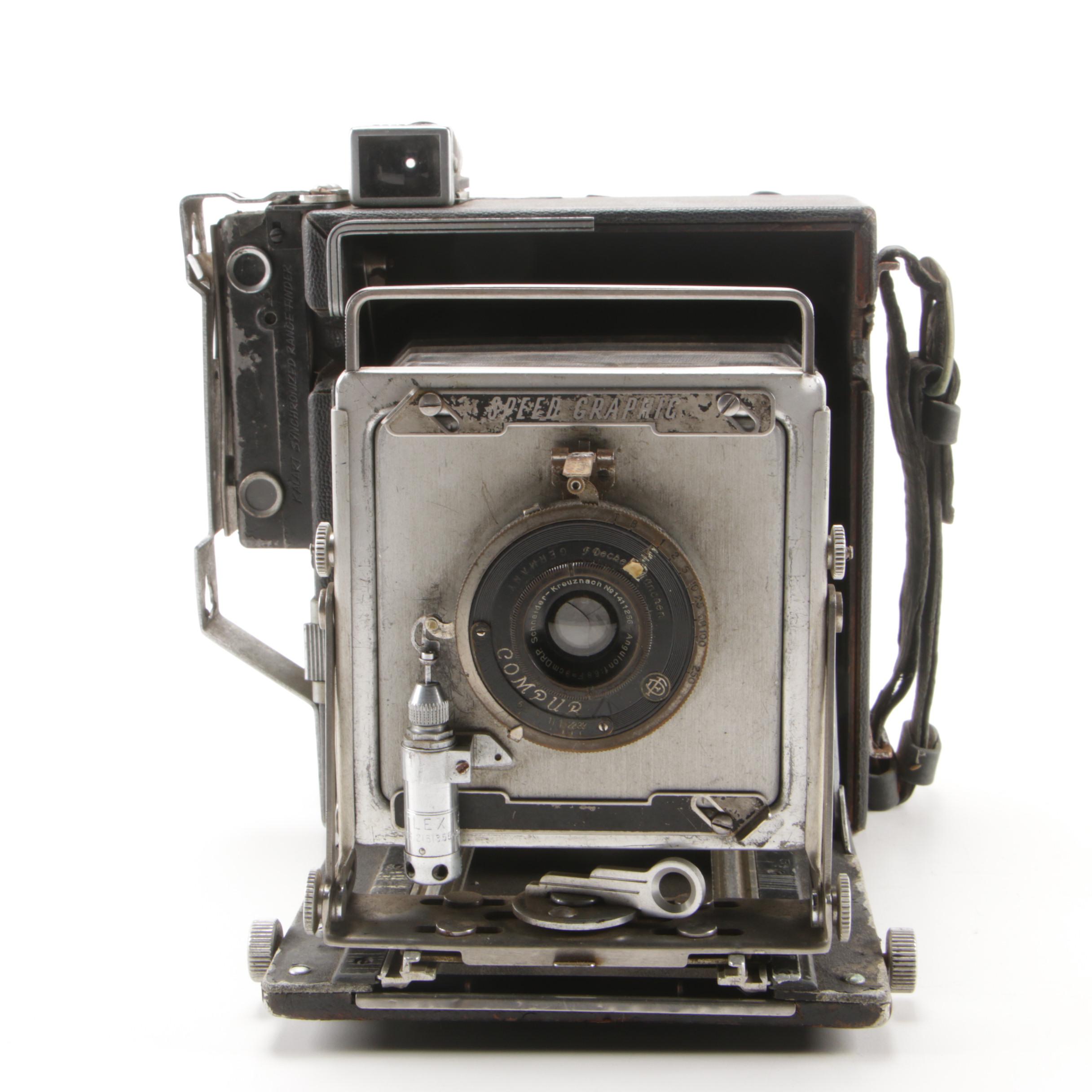 Graflex Speed Graphic Medium Format Folding Camera, Mid-20th Century