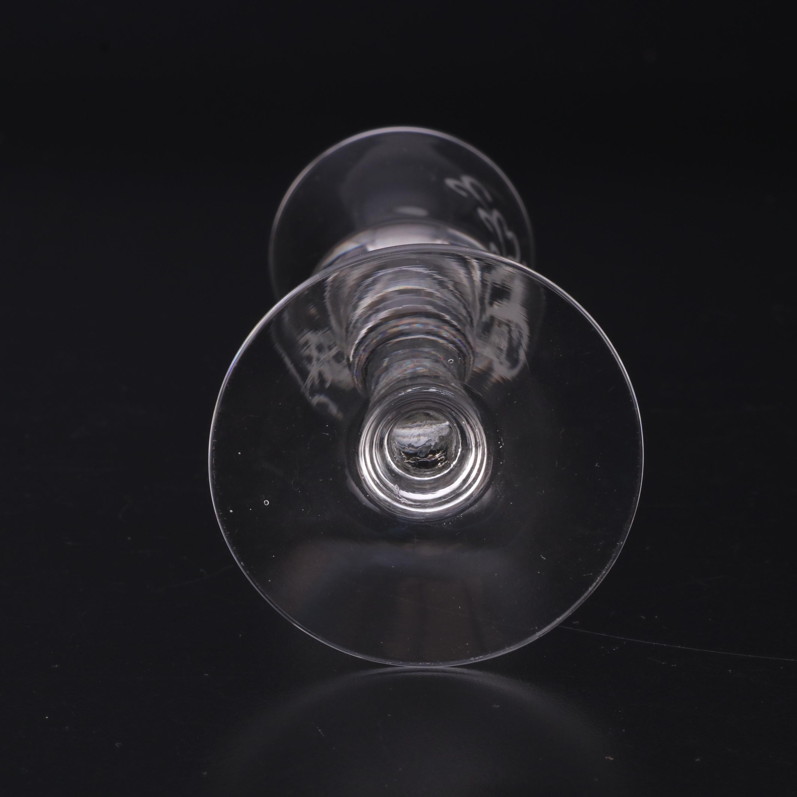 Etched Cordial Glasses with King Gustav III Monogram