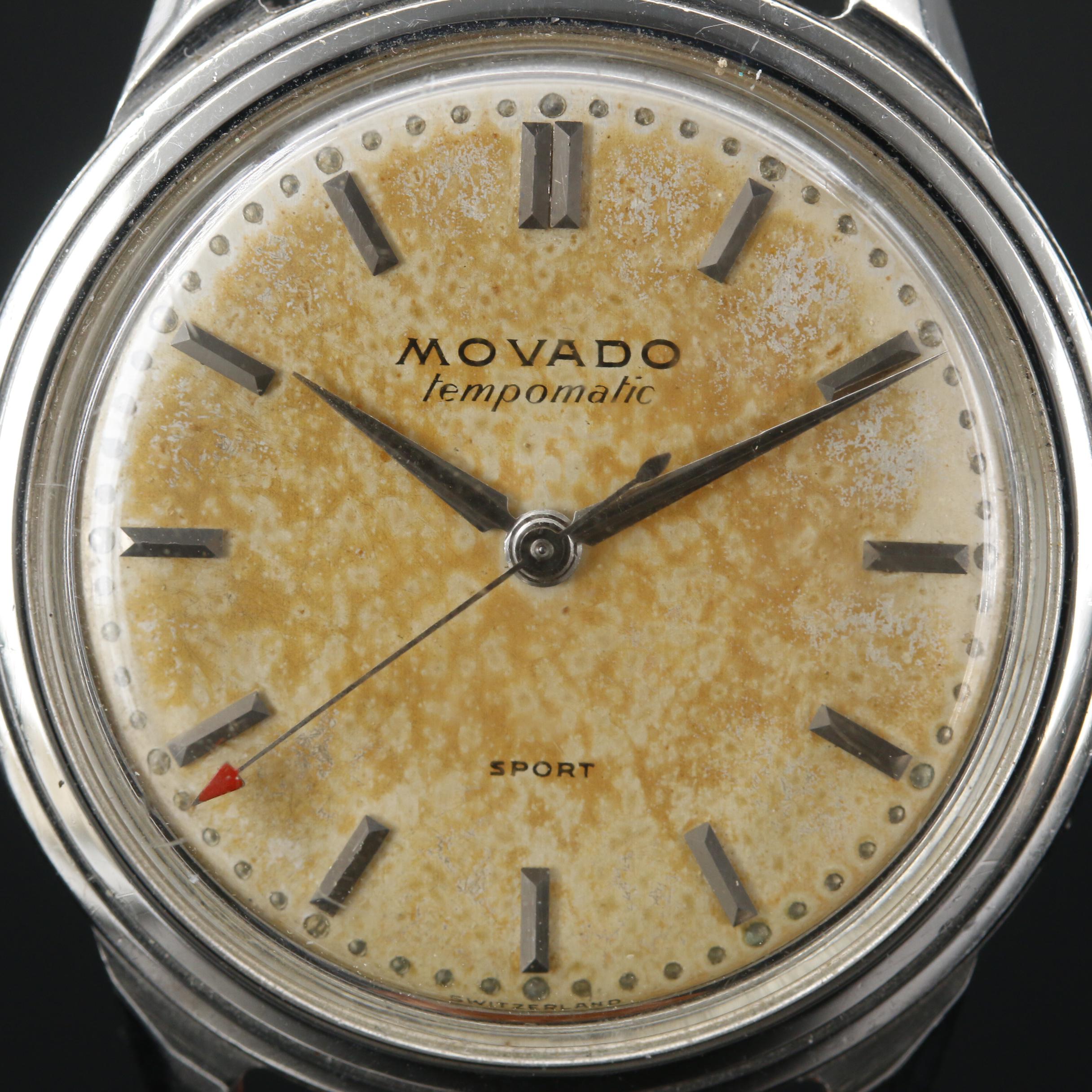 Movado Tempomatic Sport Stainless Steel Watch, Vintage