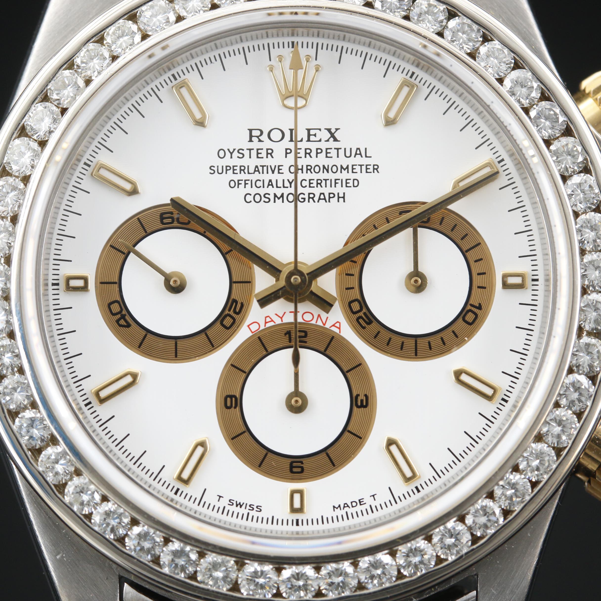 1989 Rolex Daytona Cosmograph 2.00 CTW Diamond 40.00 MM Automatic Watch