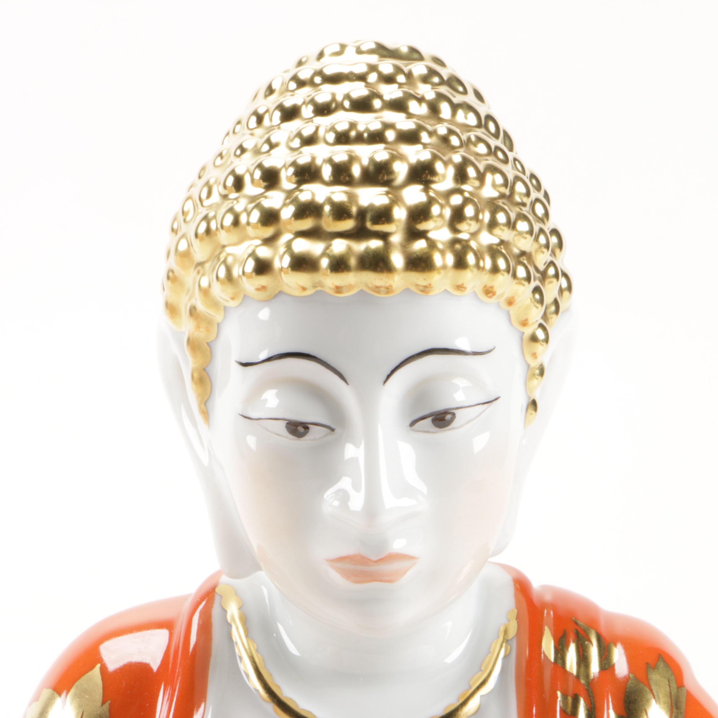 Herend Chrysanteme d’Or Porcelain "Buddha" Statue Figurine