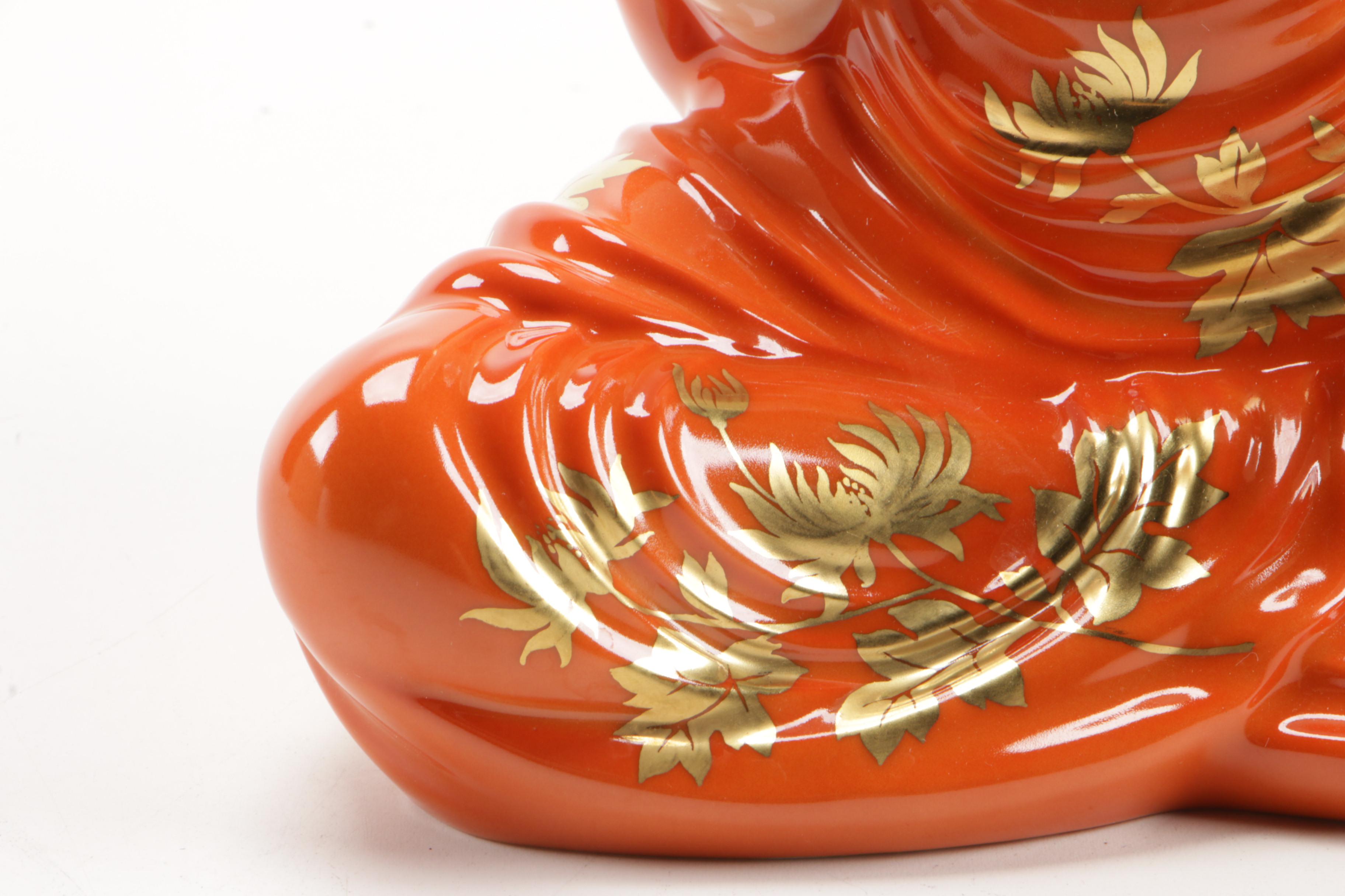 Herend Chrysanteme d’Or Porcelain "Buddha" Statue Figurine