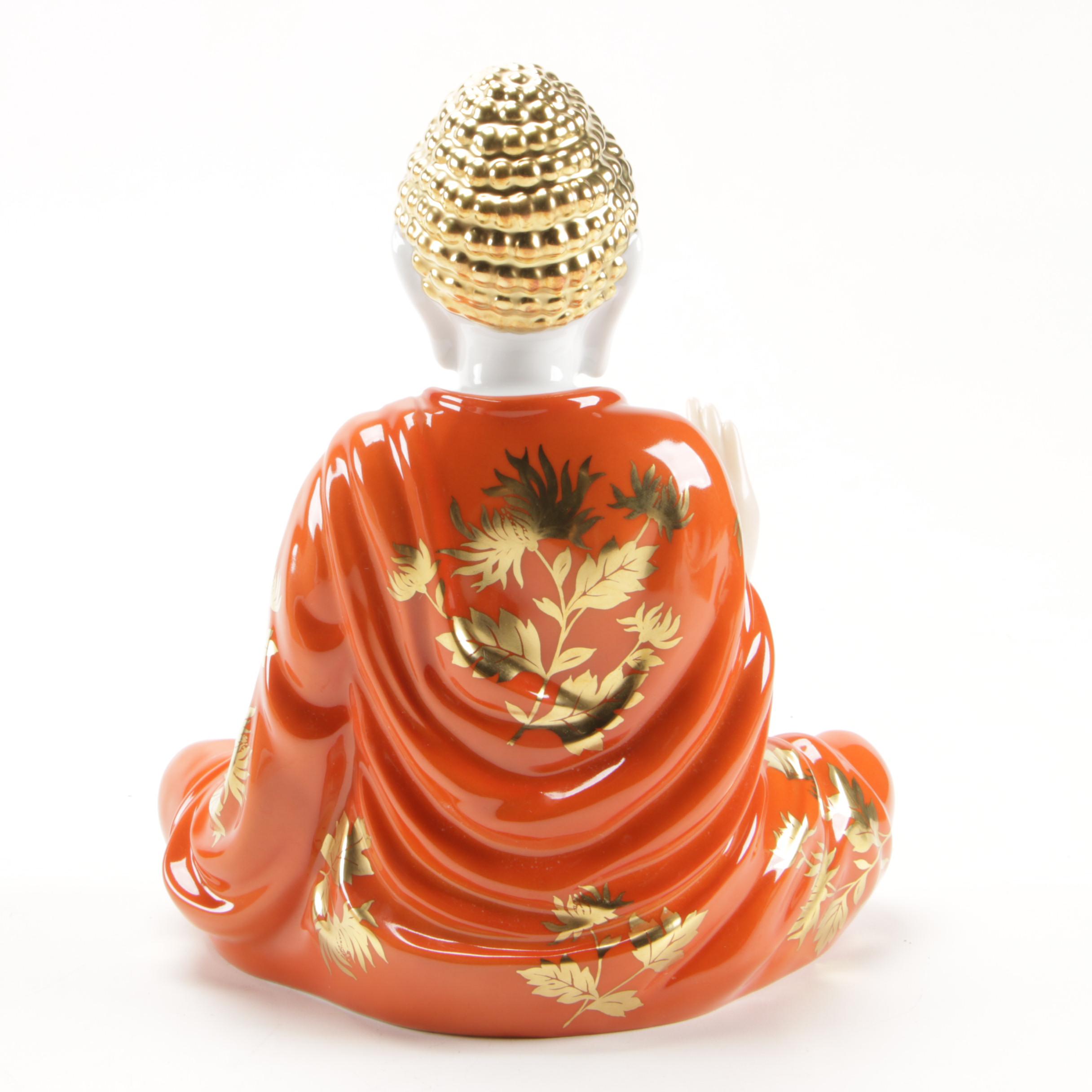 Herend Chrysanteme d’Or Porcelain "Buddha" Statue Figurine