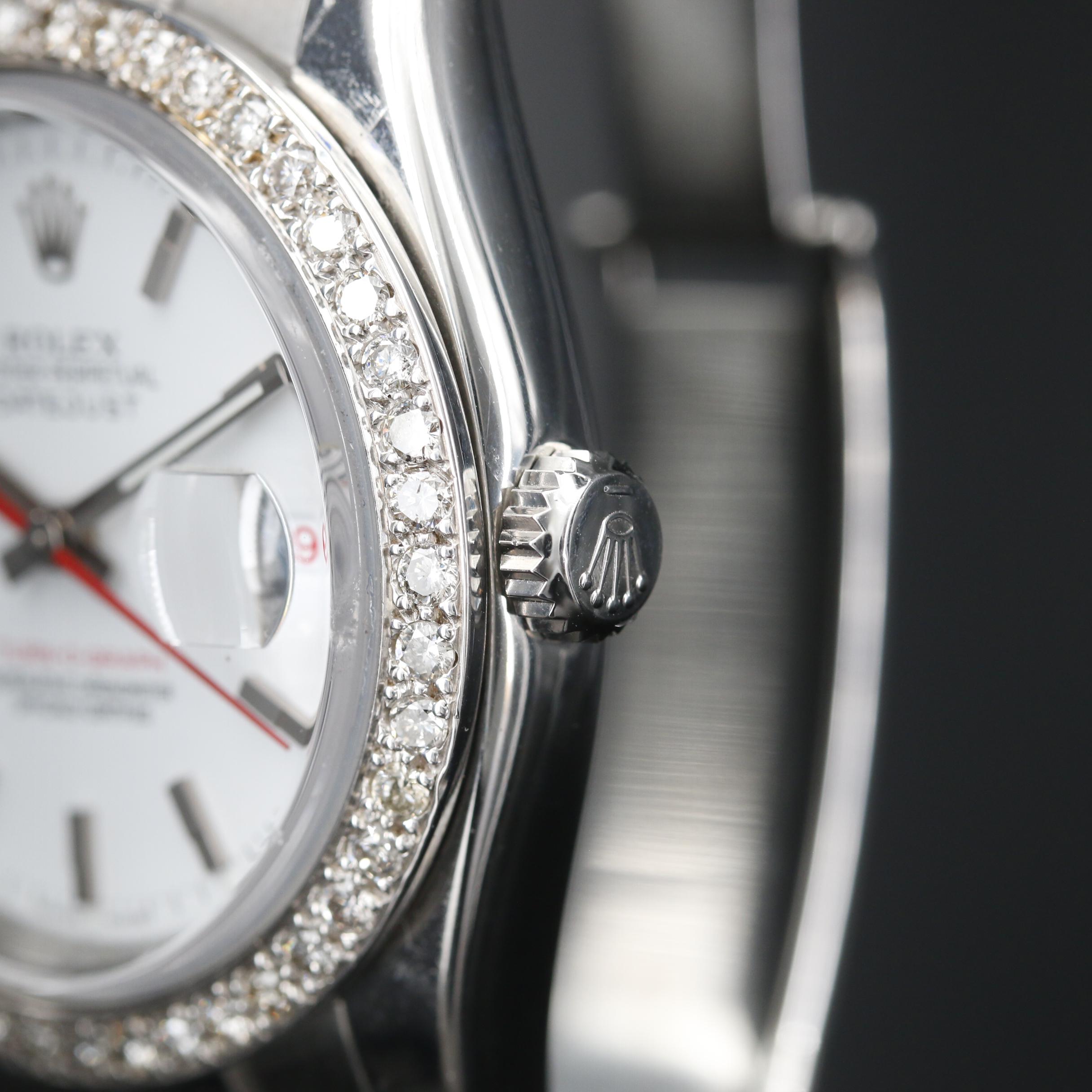 Rolex Datejust Turn-O-Graph 1.38 CTW Diamond Bezel and Stainless Steel Watch