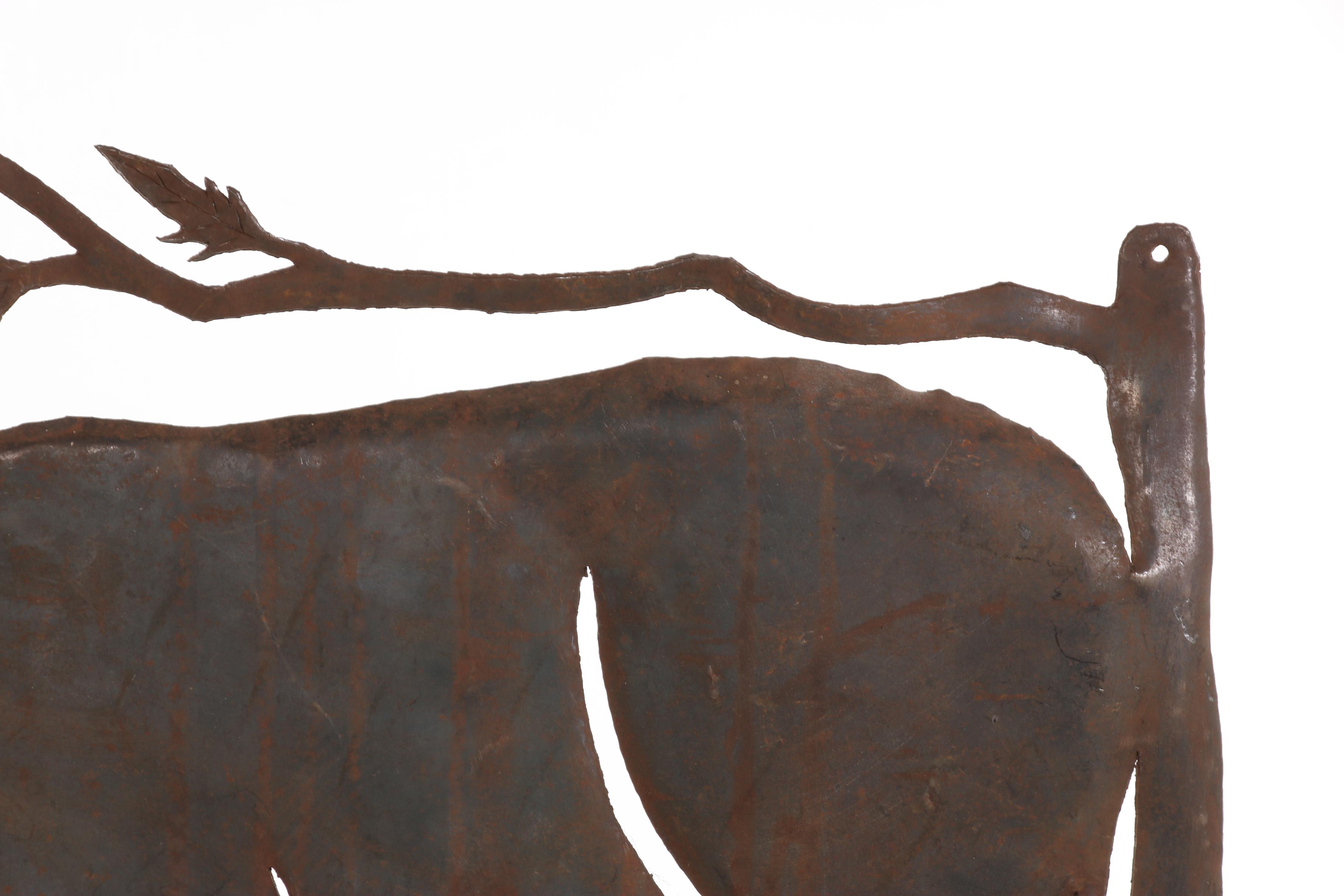 Gabriel Bien-Aime Haitian Metal Sculpture of Cow