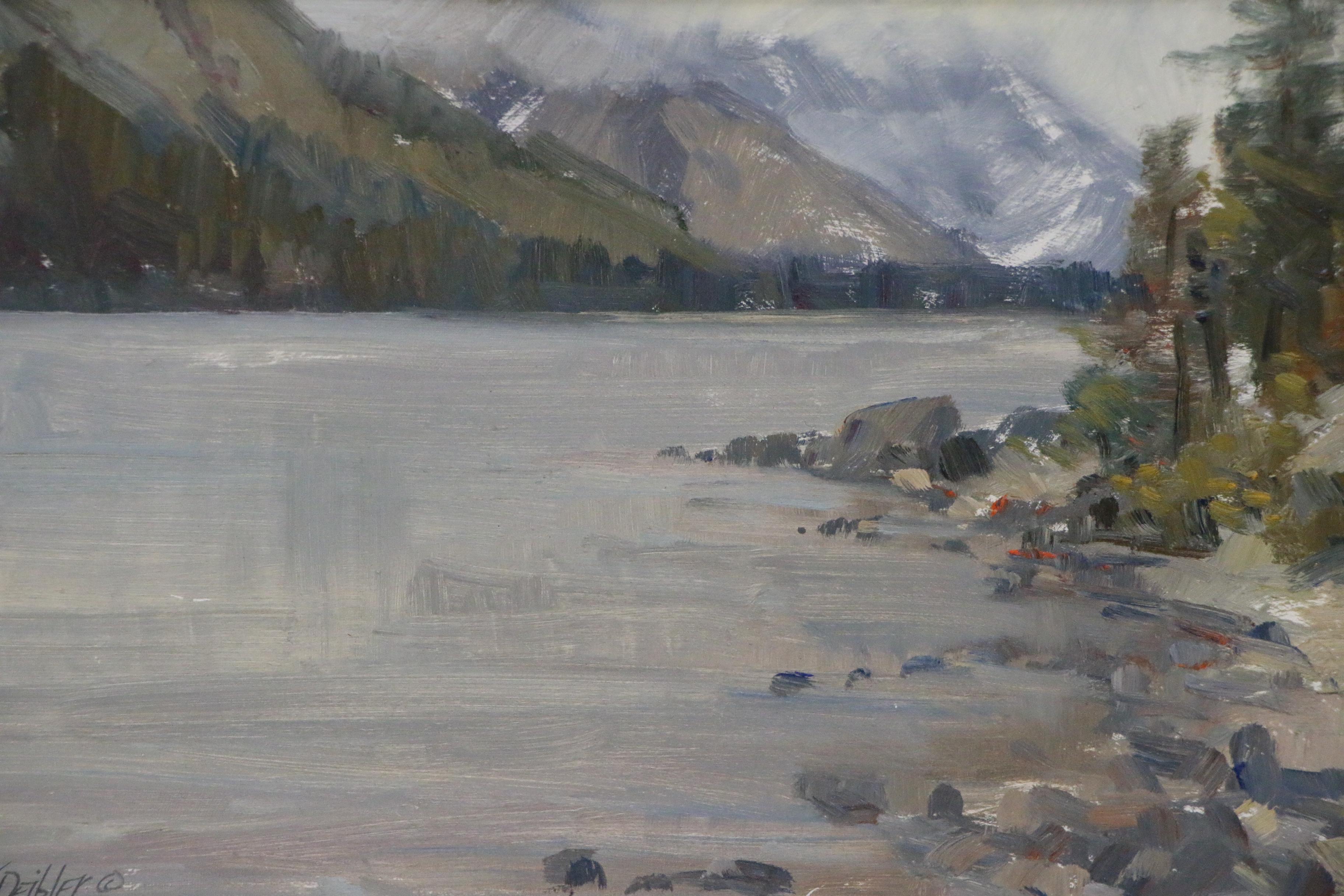 Tim Deibler Plein Air Impressionist Style Oil Mountain Landscape, 1997