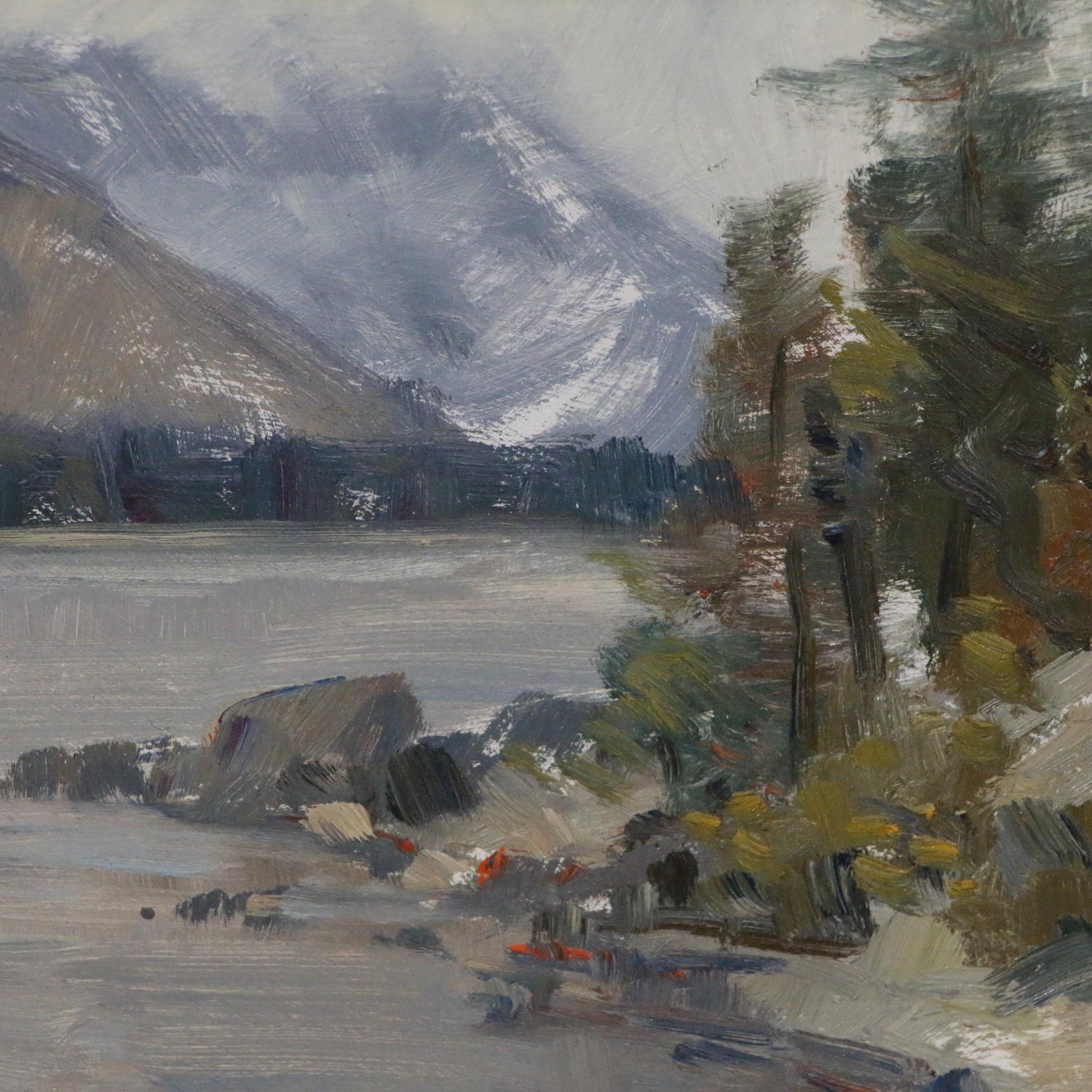 Tim Deibler Plein Air Impressionist Style Oil Mountain Landscape, 1997