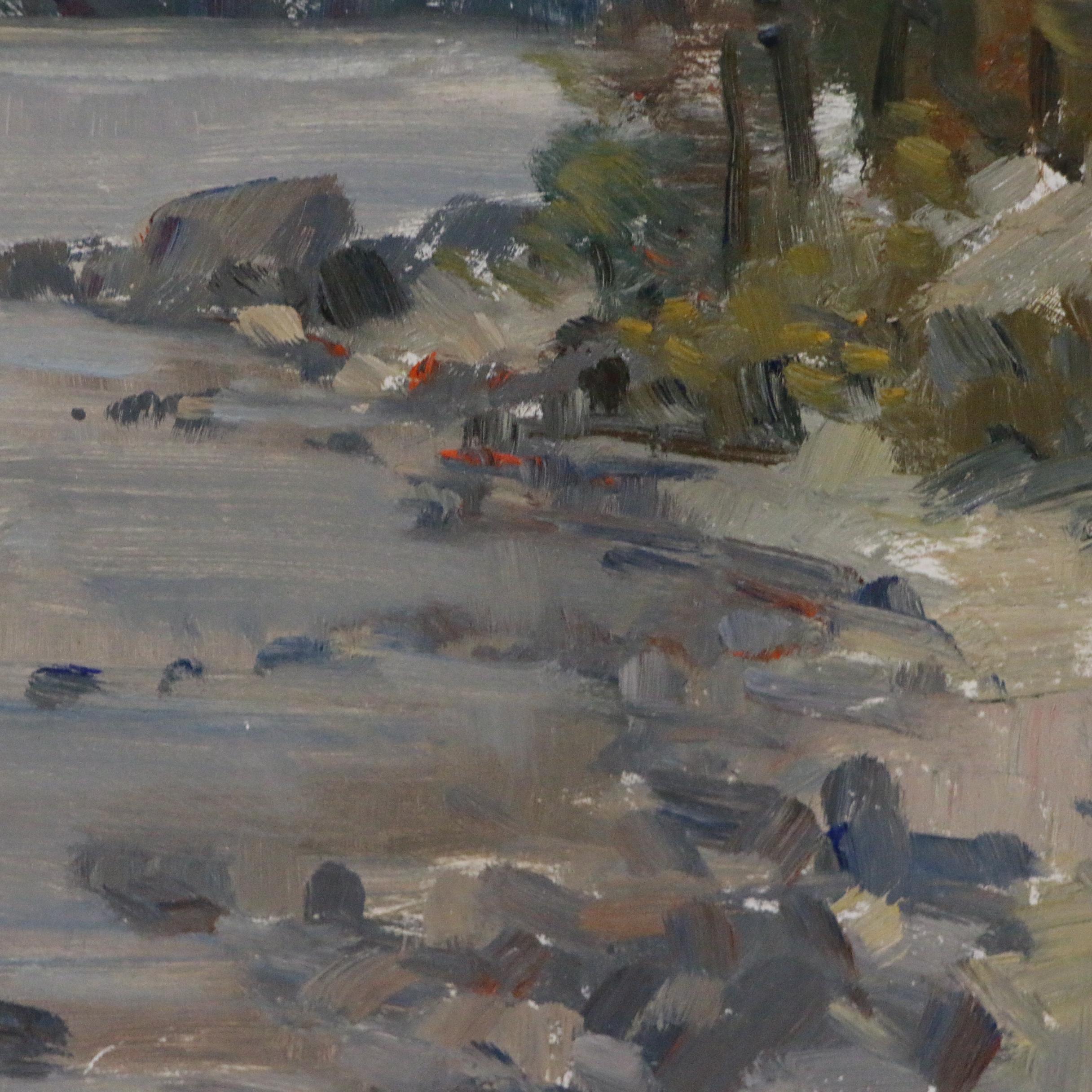 Tim Deibler Plein Air Impressionist Style Oil Mountain Landscape, 1997