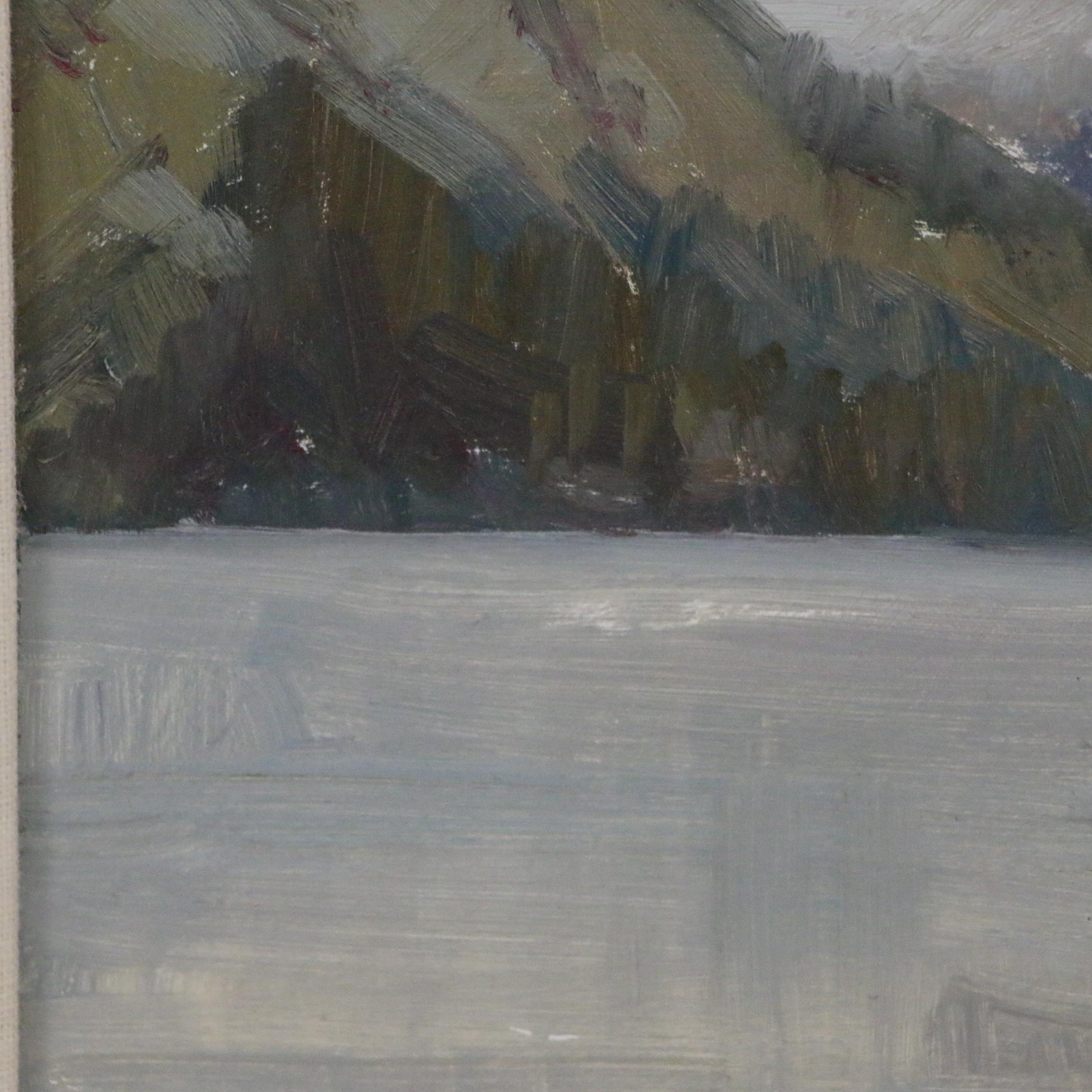 Tim Deibler Plein Air Impressionist Style Oil Mountain Landscape, 1997