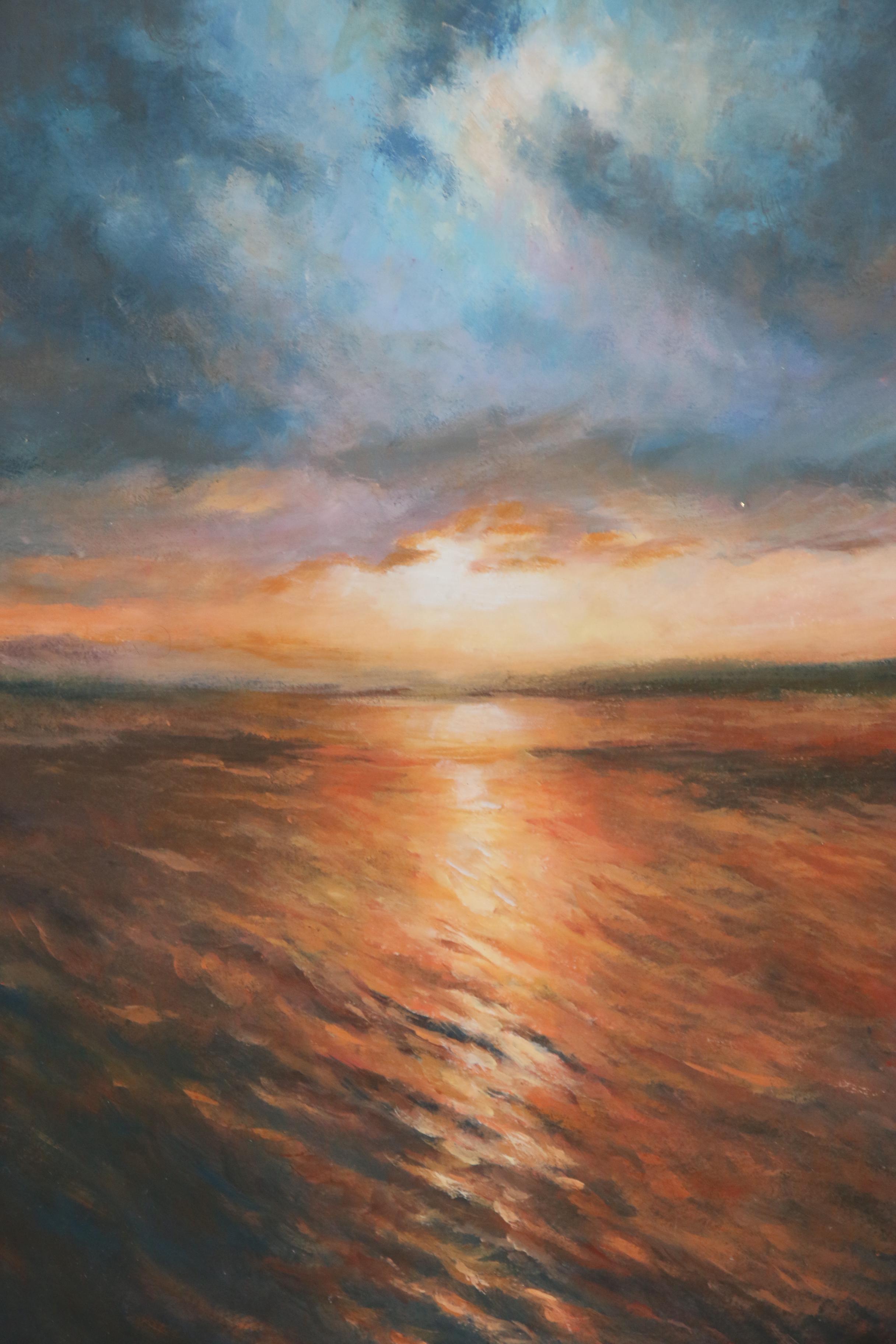 Oil Painting of Seascape Sunset Scene
