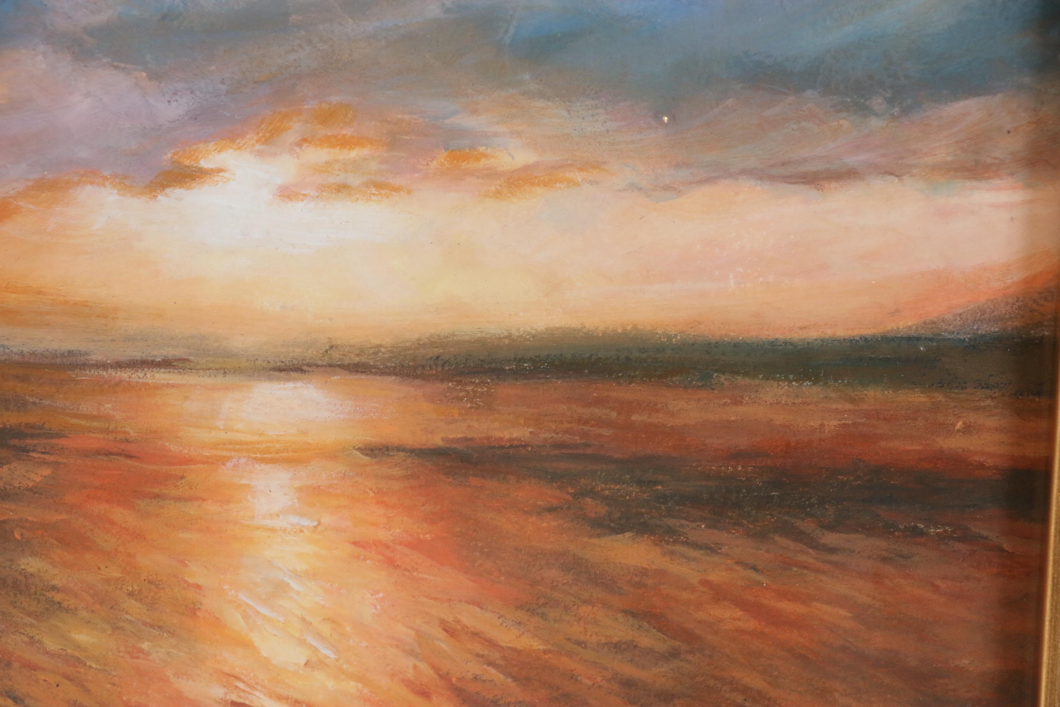 Oil Painting of Seascape Sunset Scene