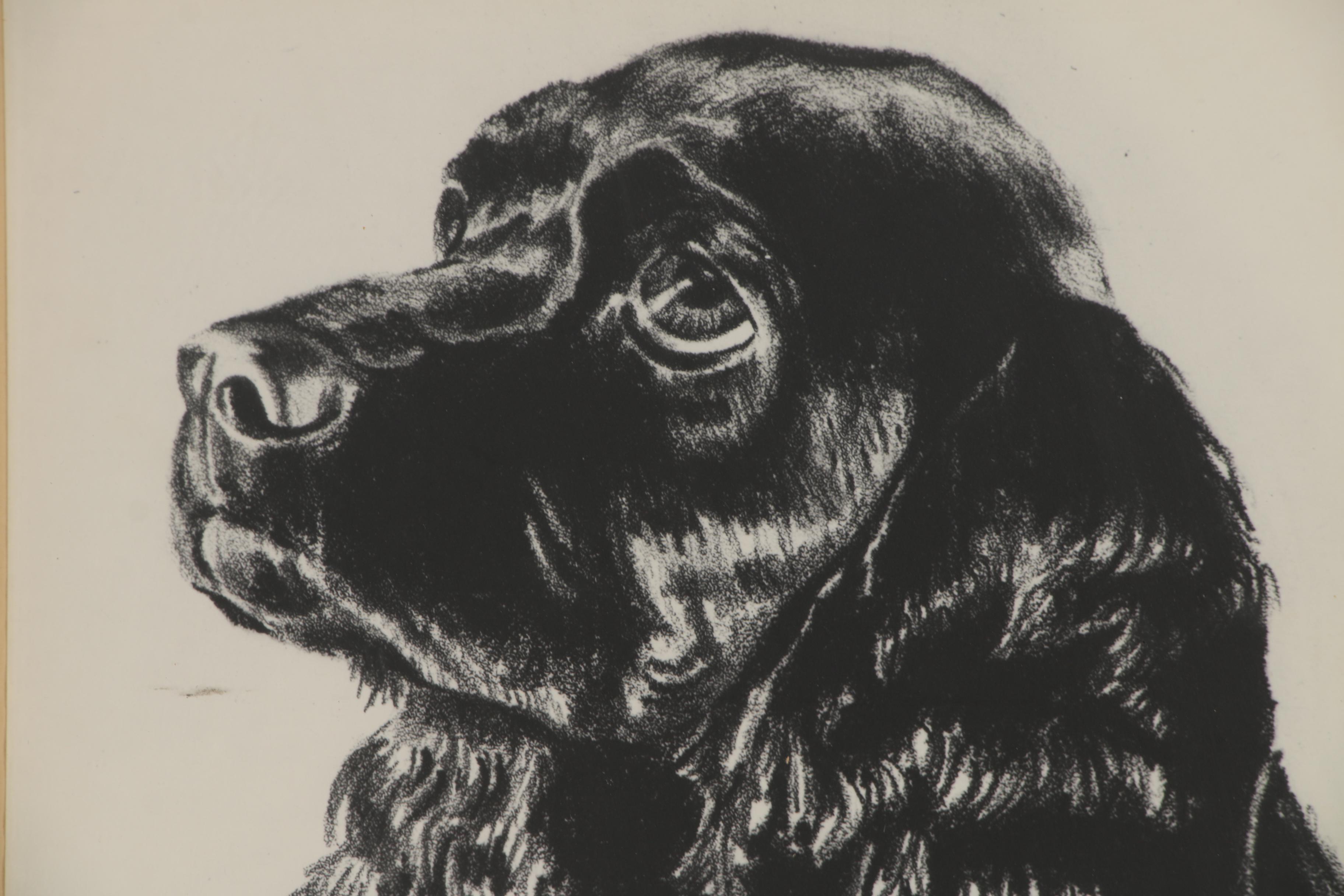 Pair of Dog Lithographs After Al Dobson, 20th Century