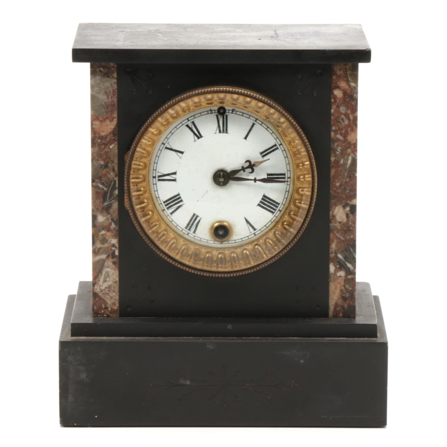 Ansonia Co Slate Mantel Clock, Late 19th Century