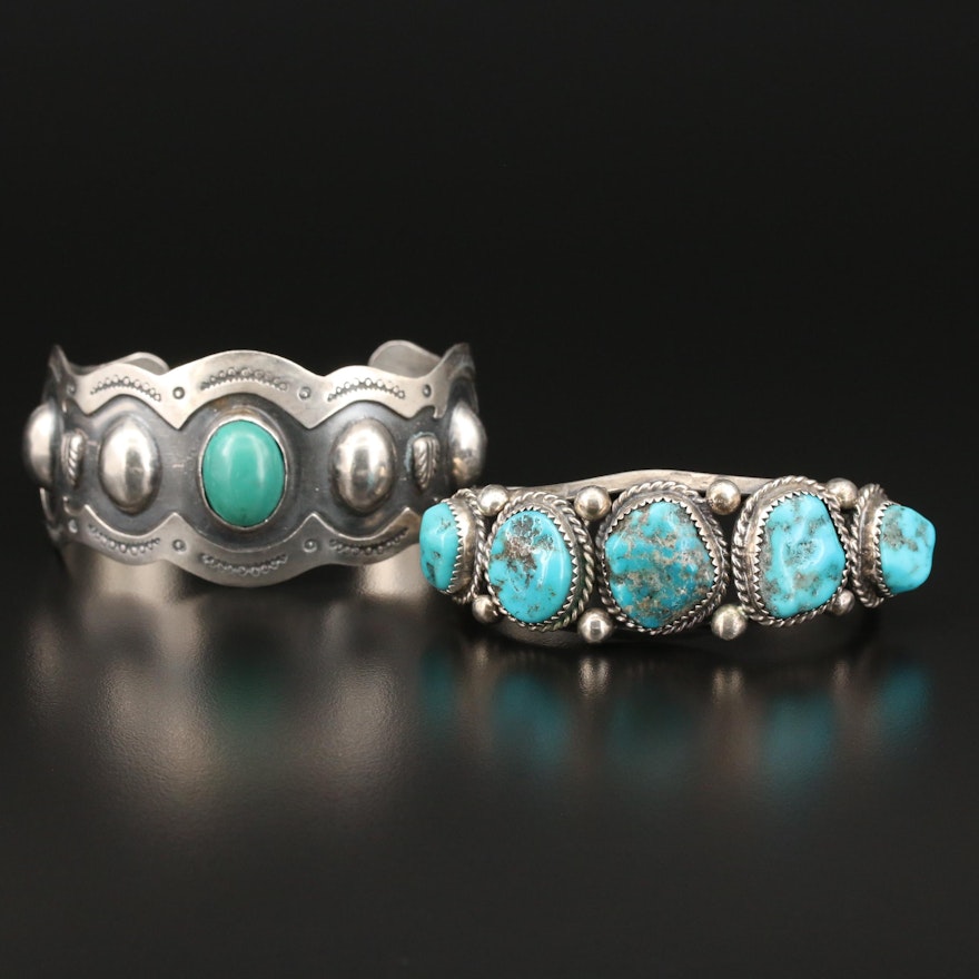 Southwestern Turquoise Cuff Bracelets Featuring Mexican