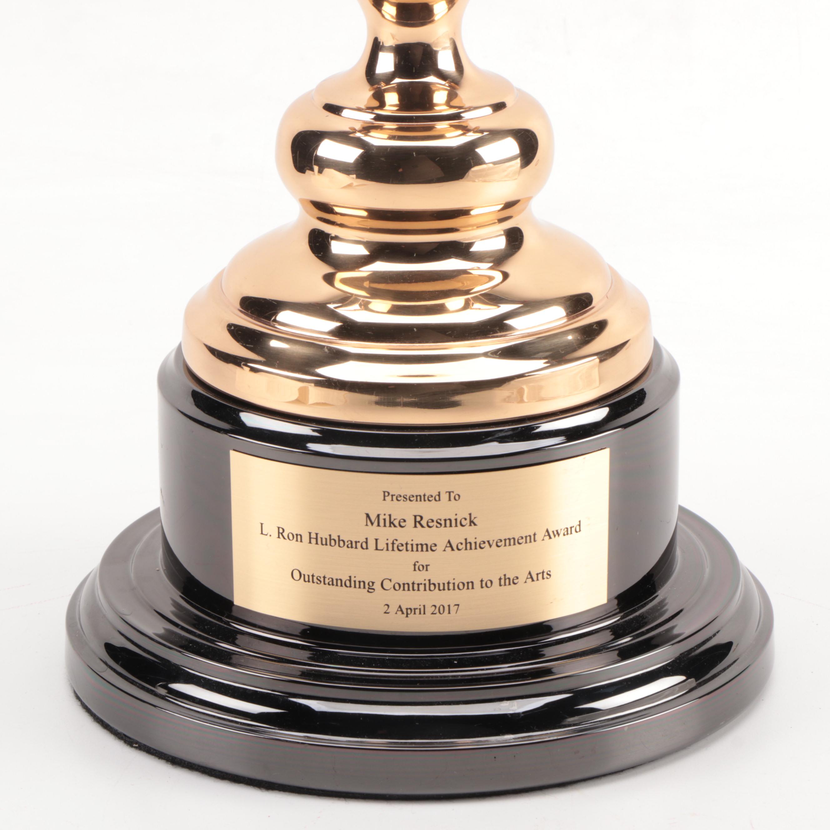 Author Mike Resnick Lifetime Achievement Trophy from L. Ron Hubbard Foundation