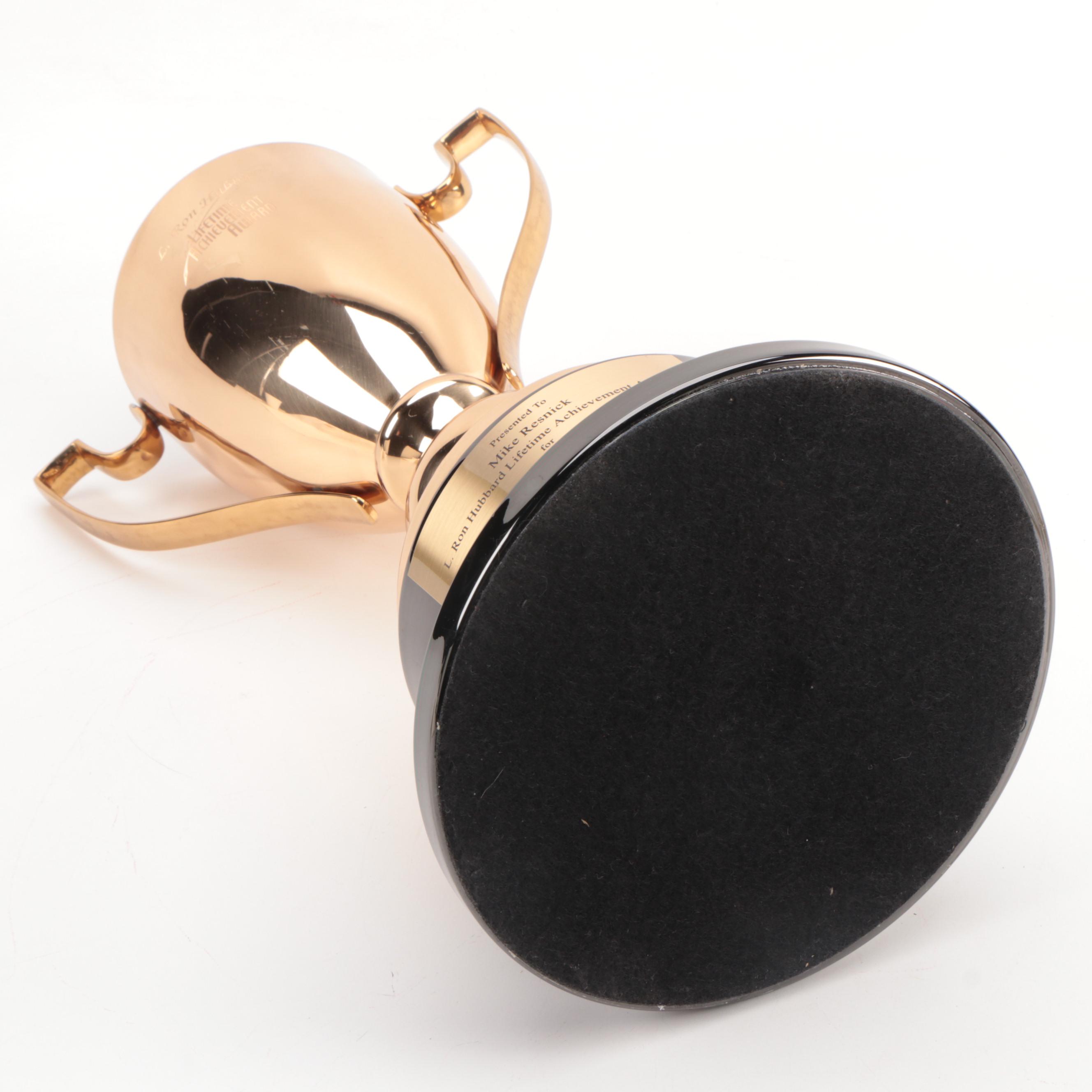 Author Mike Resnick Lifetime Achievement Trophy from L. Ron Hubbard Foundation