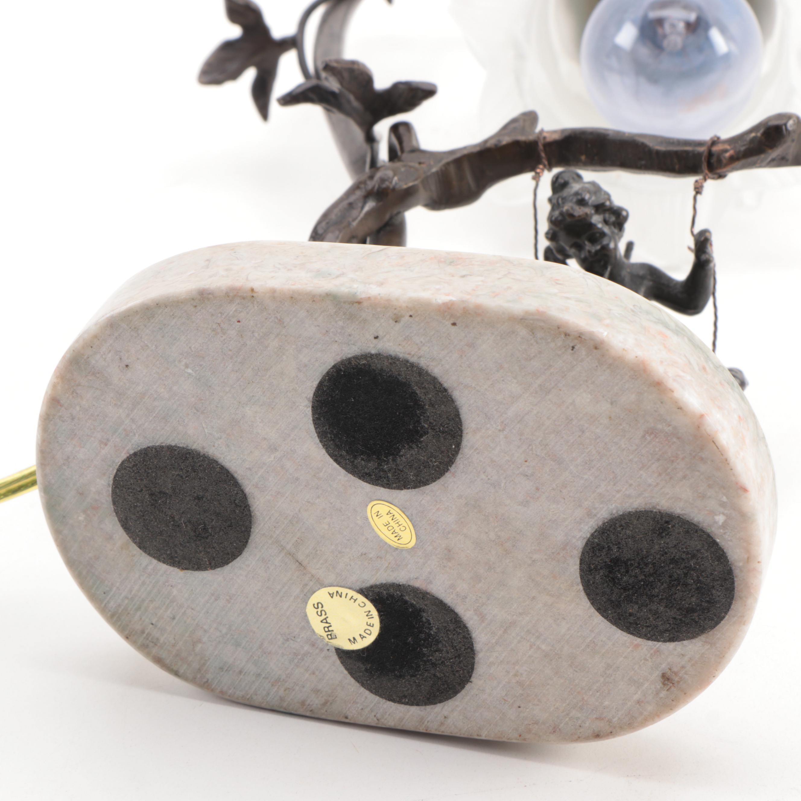 Victorian Style "Cherub on Swing" Table Accent Lamp