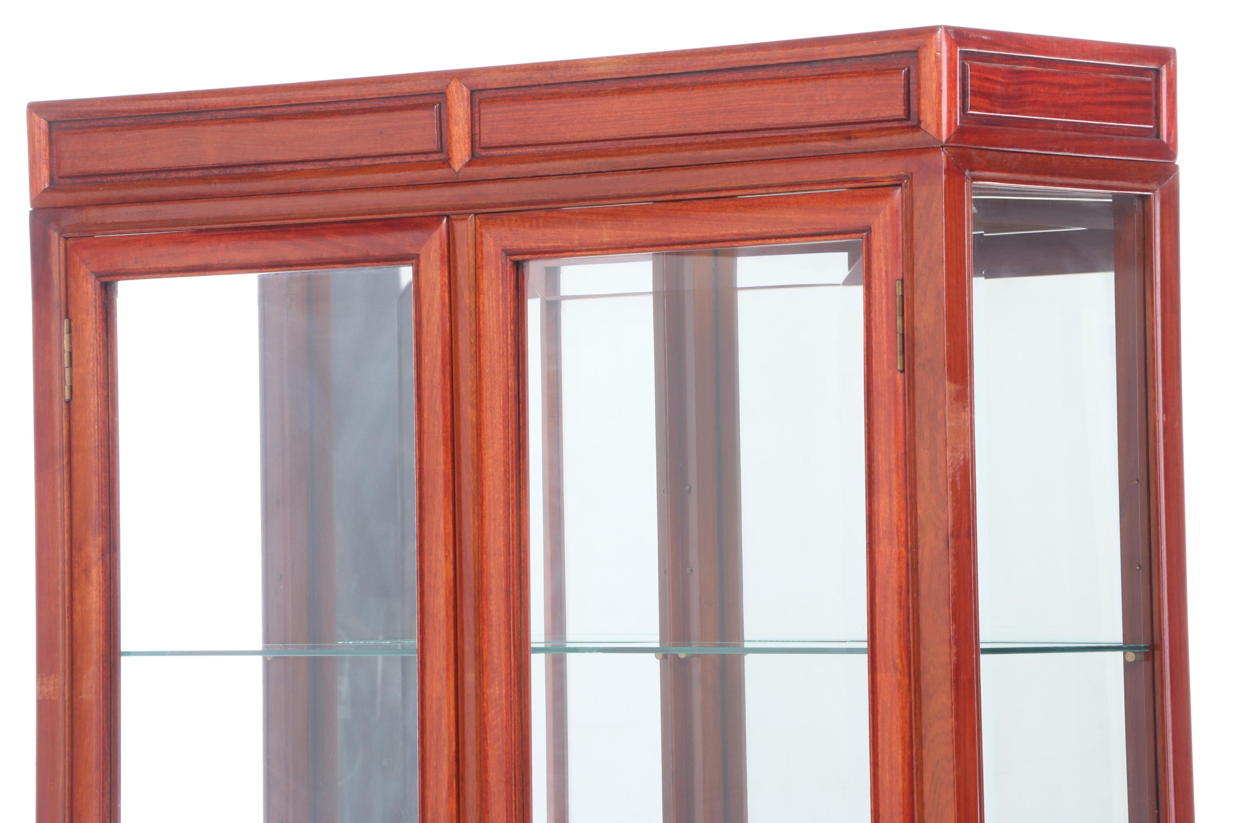 Thai Hardwood Mirror-Back Display Cabinet