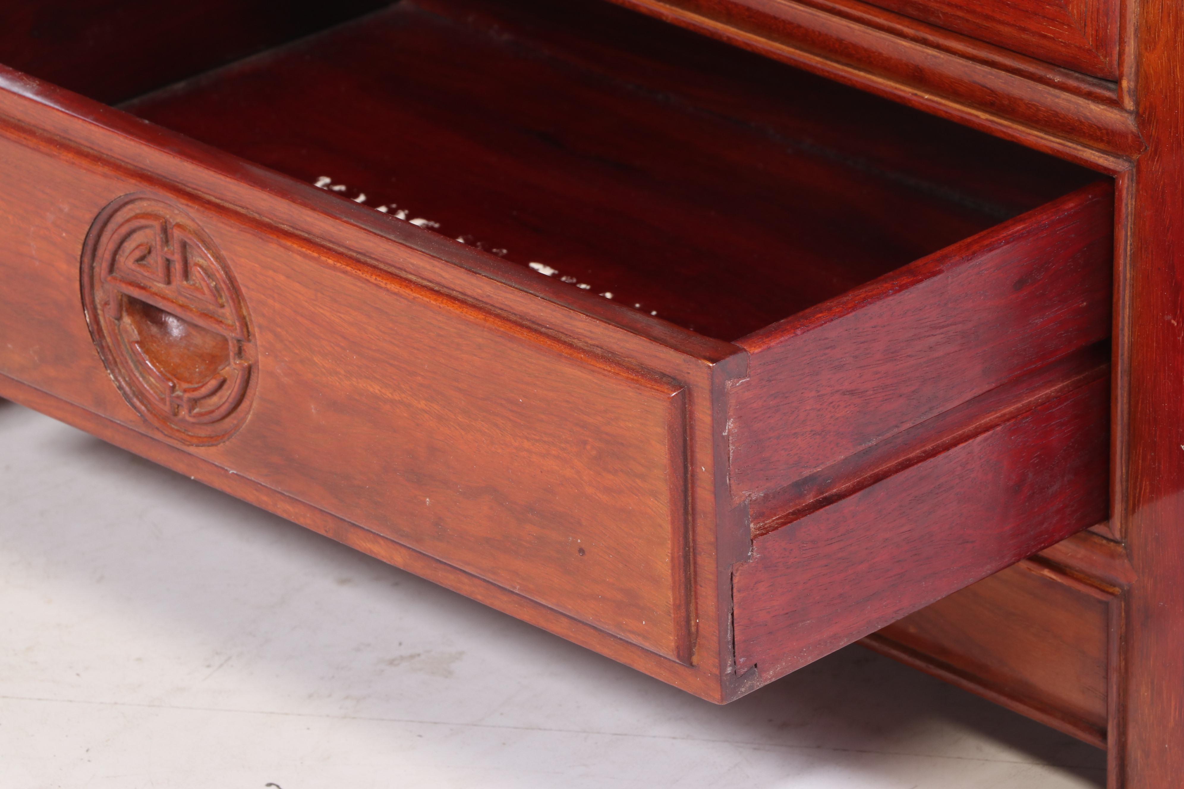 Thai Hardwood Mirror-Back Display Cabinet