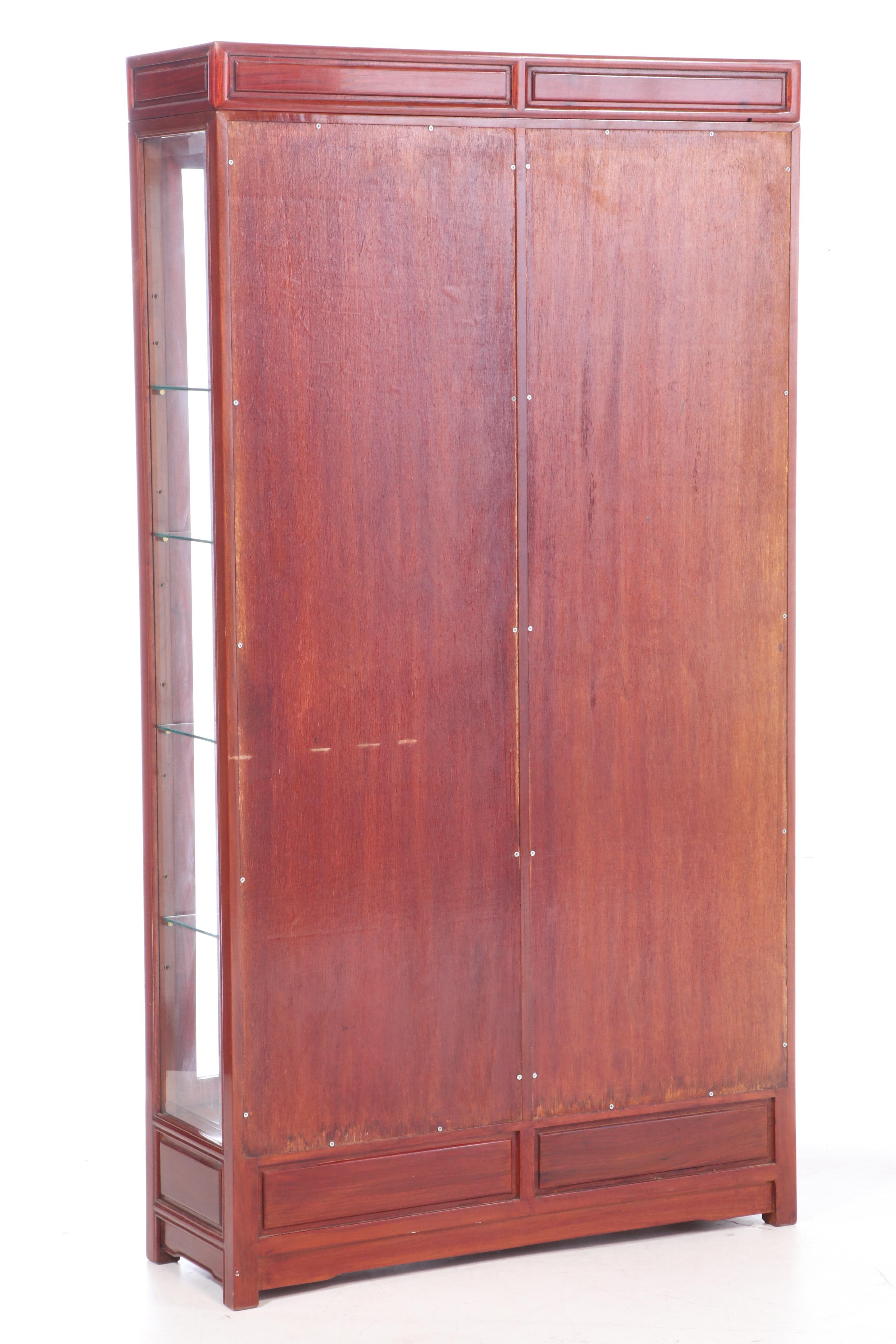 Thai Hardwood Mirror-Back Display Cabinet