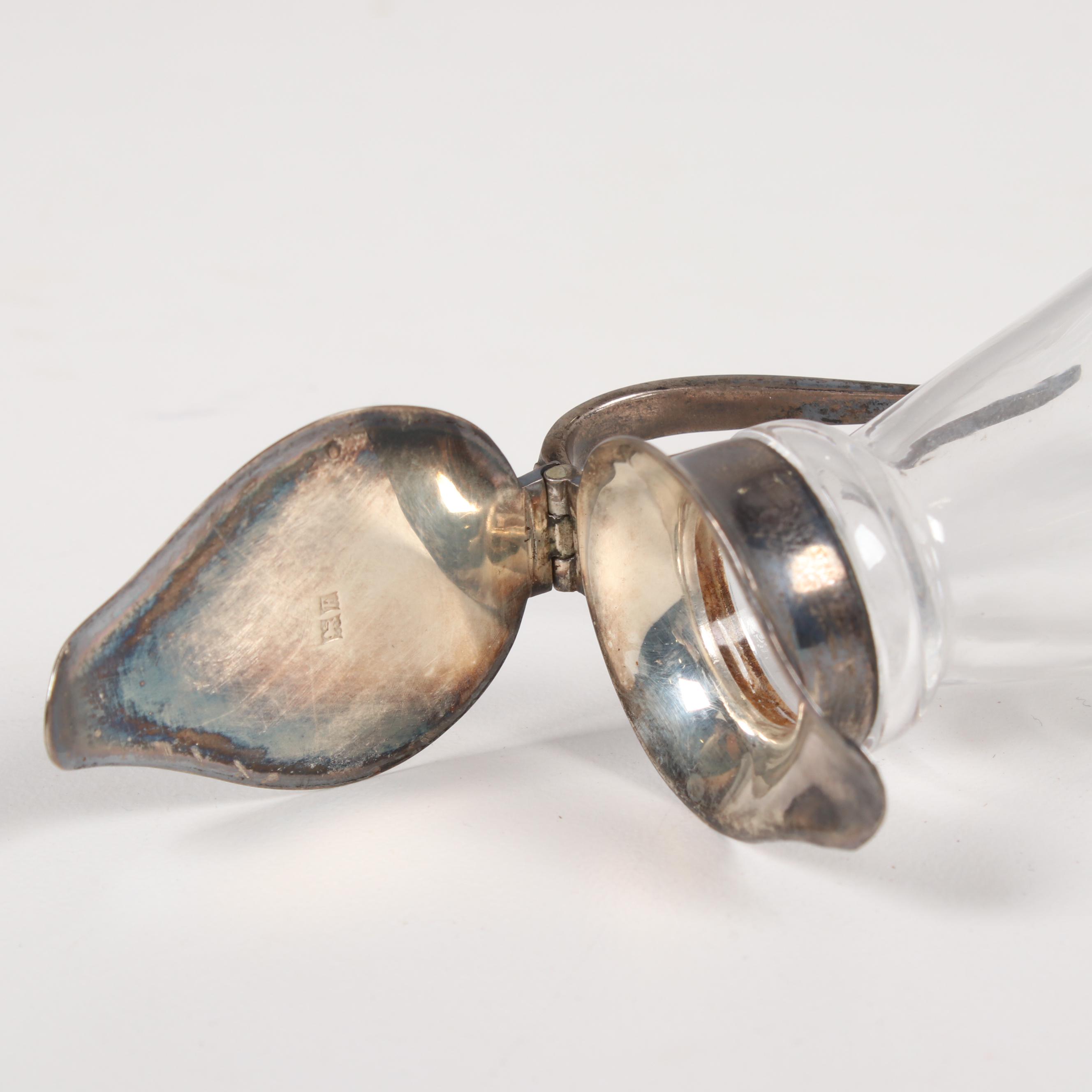 Barker Bros. Ltd. Sterling Silver and Glass Noggin, Birmingham, 1955