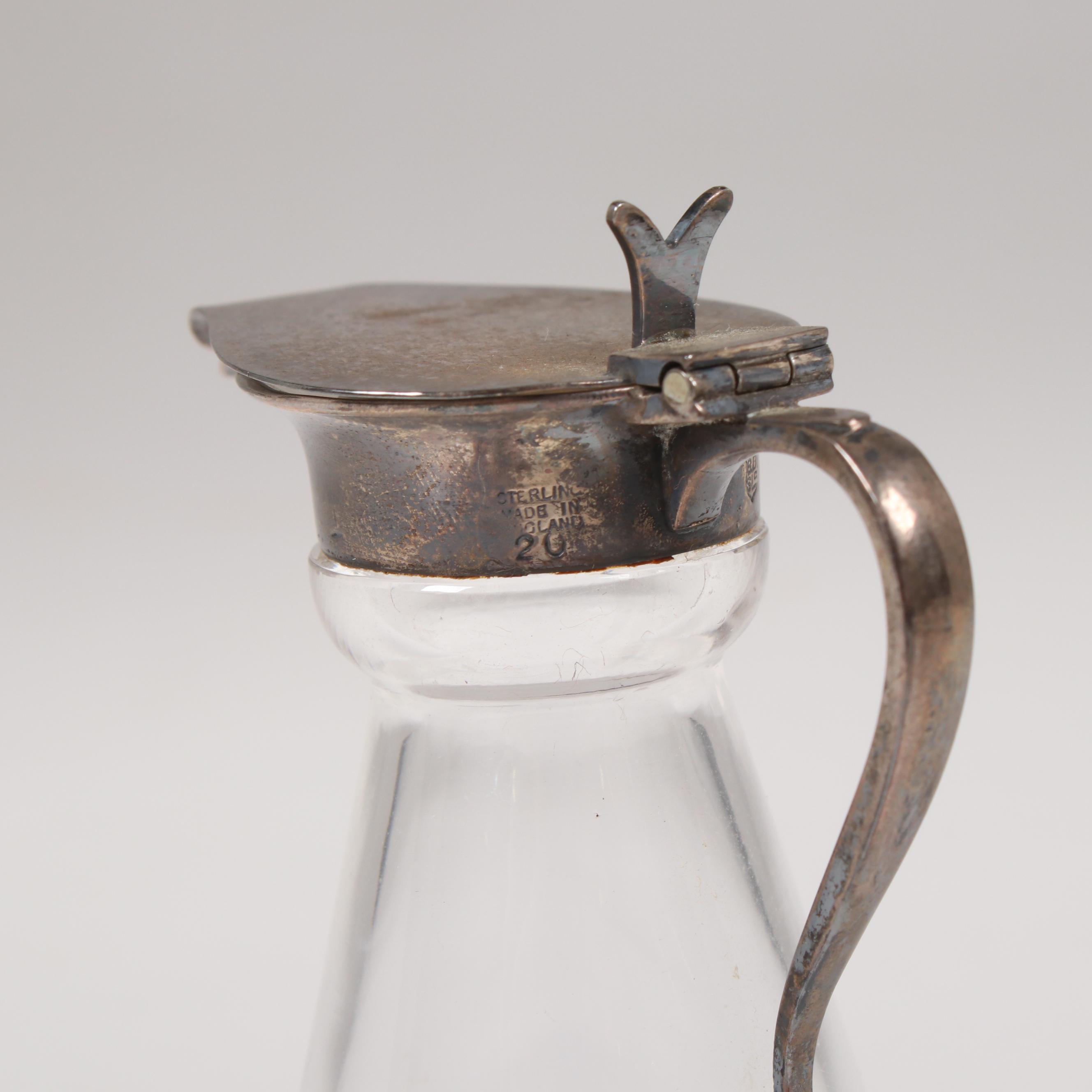 Barker Bros. Ltd. Sterling Silver and Glass Noggin, Birmingham, 1955