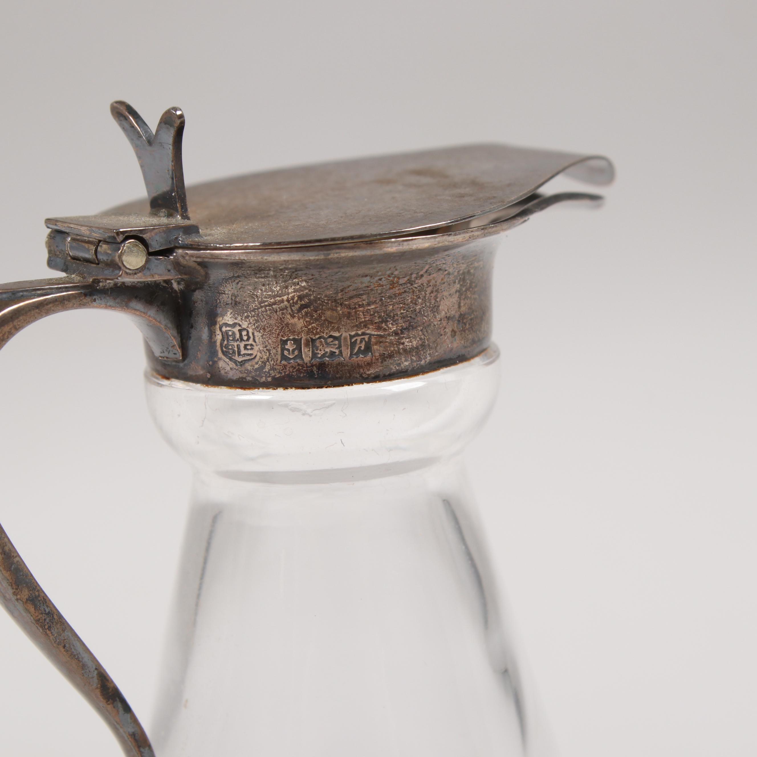 Barker Bros. Ltd. Sterling Silver and Glass Noggin, Birmingham, 1955