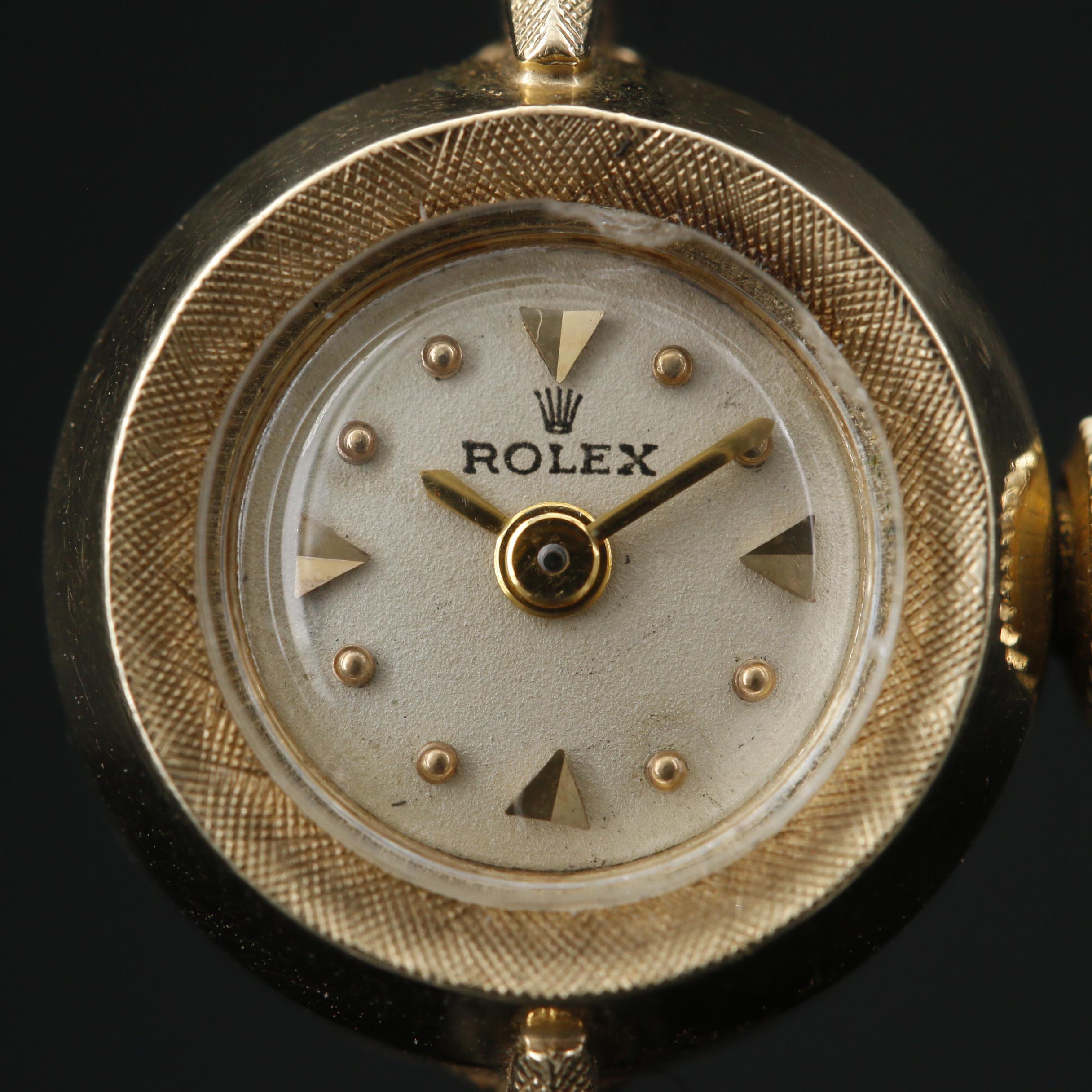 Vintage Rolex Orchid 14K Gold Stem Wind Watch